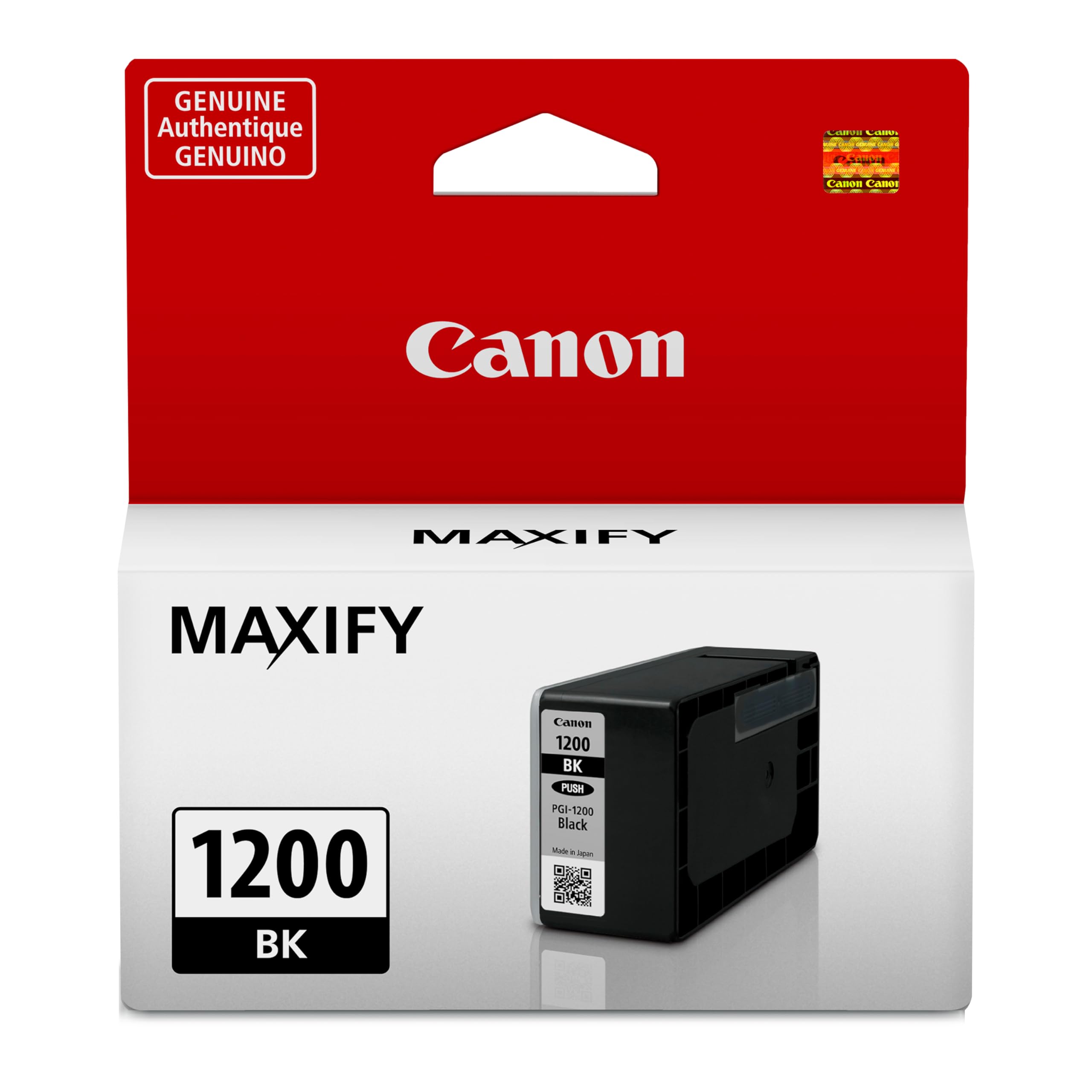 Canon PGI-1200 Genuine Pigment Black Ink Tank, Compatible with MB2120, MB2720, MB2020, and MB2320 Printers