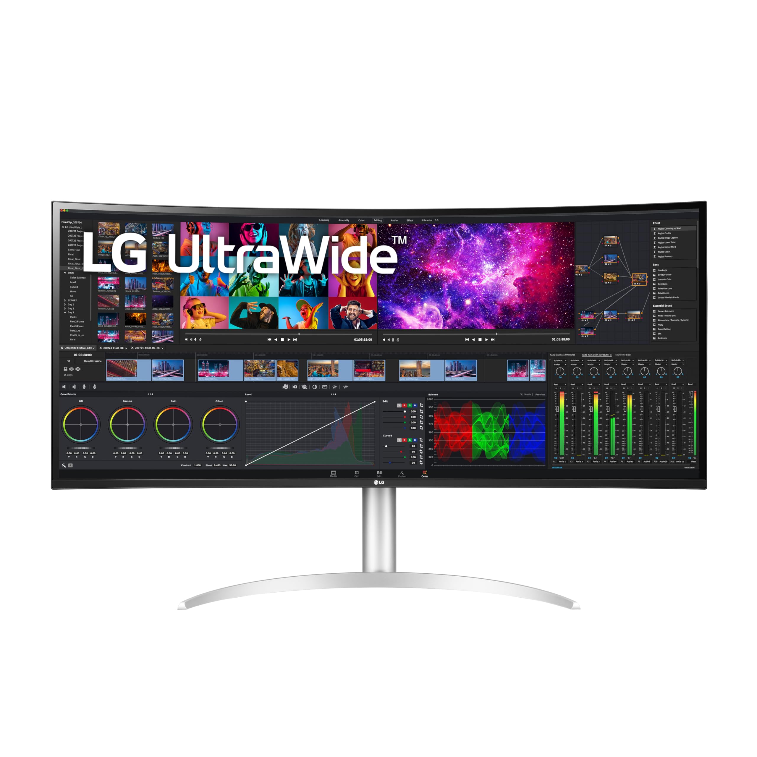 LG 40WP95C-W 40” UltraWide Curved WUHD (5120 x 2160) 5K2K Nano IPS Computer Monitor, DCI-P3 98% (Typ.) HDR10, Thunderbolt 4 w/ 96W PD, 3-Side Virtually Borderless Design Tilt/Height/Swivel Stand,Black