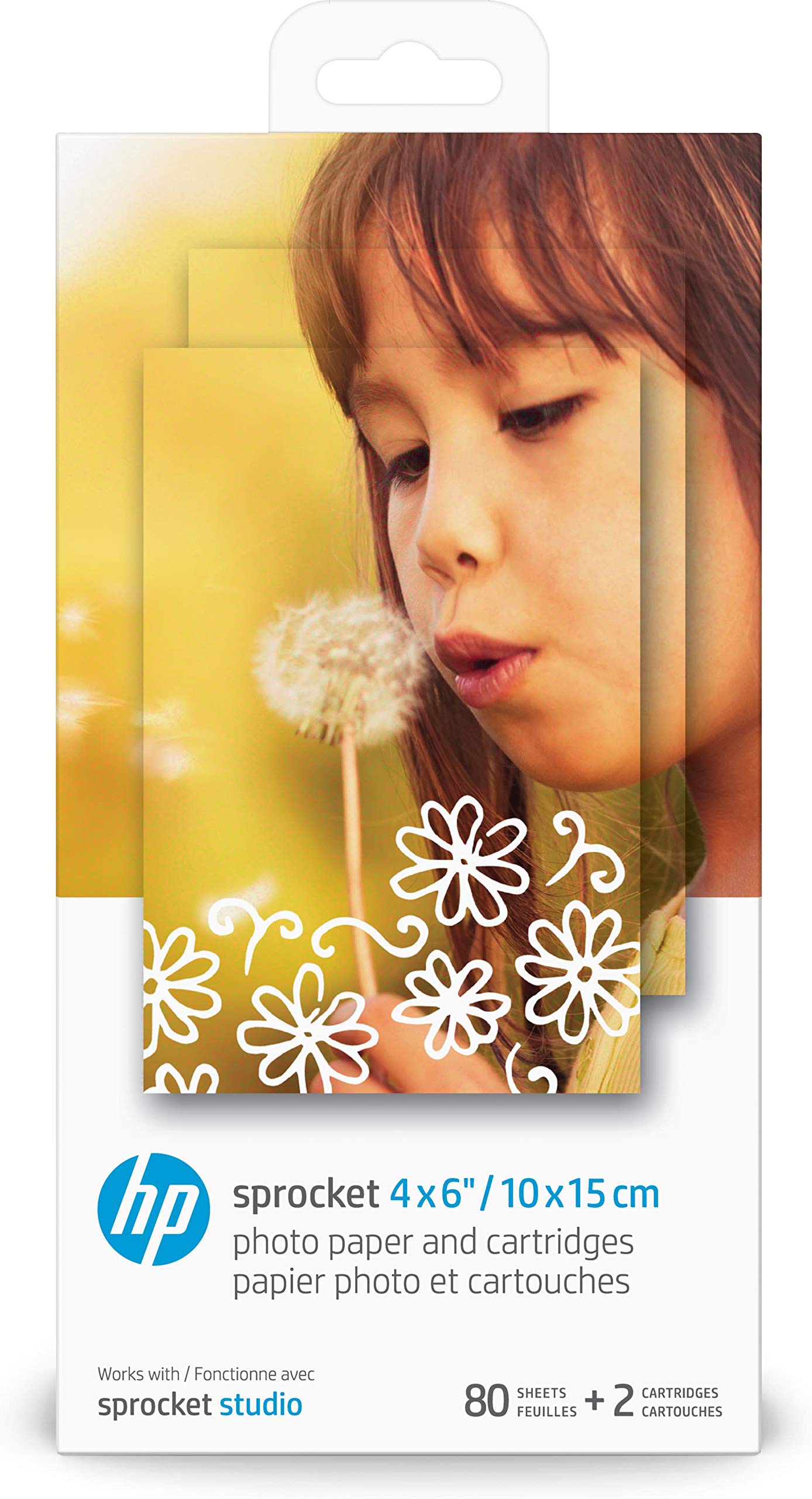 HP Sprocket Studio 4x6 Photo Paper & Cartridges (80 Sheets - 2 Cartridges) Compatible ONLY with HP Studio Printer.