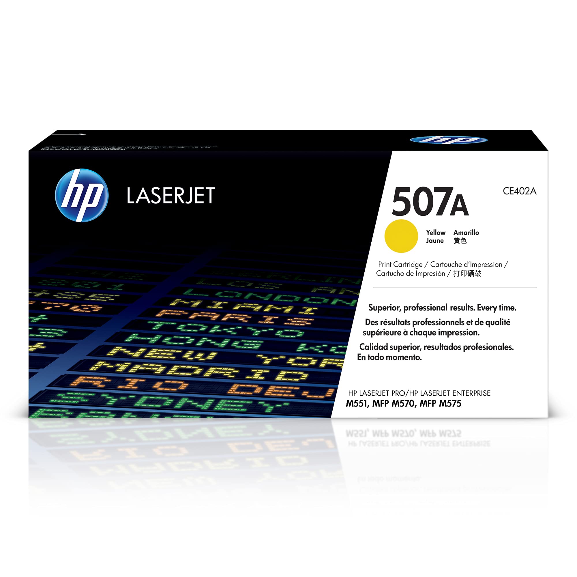 HP 507A Yellow Toner Cartridge | Works with HP LaserJet Enterprise 500 color M551, MPF M575, MPF M570 Series | ACE402
