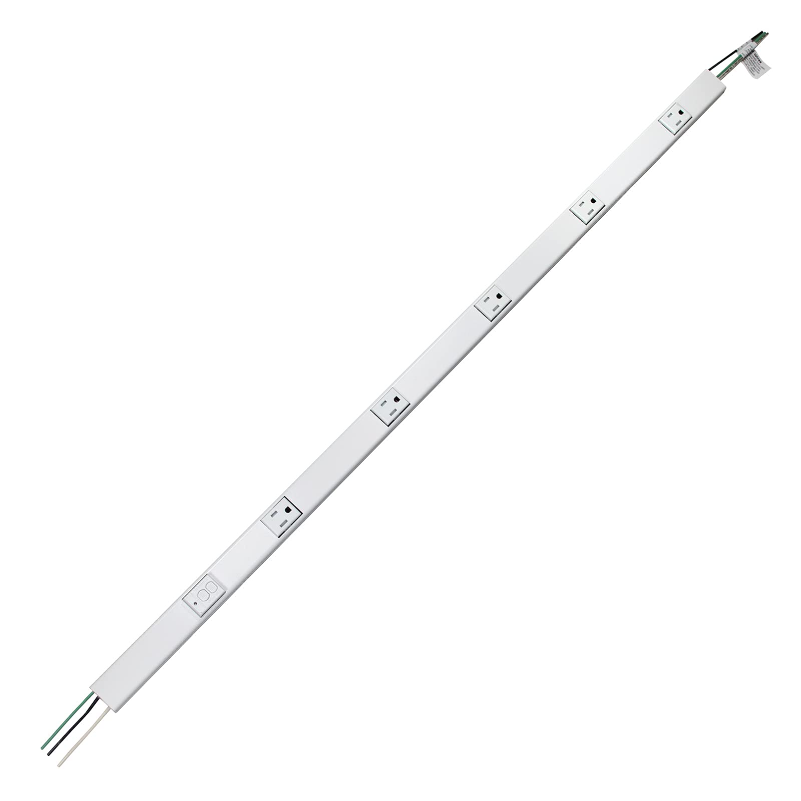 Legrand Wiremold WH20GB306TRGFI6 Plugmold 2000 Series 3 Foot Hardwired Power Strip with 5 Tamper Resistant Outlets and GFCI Protection, White