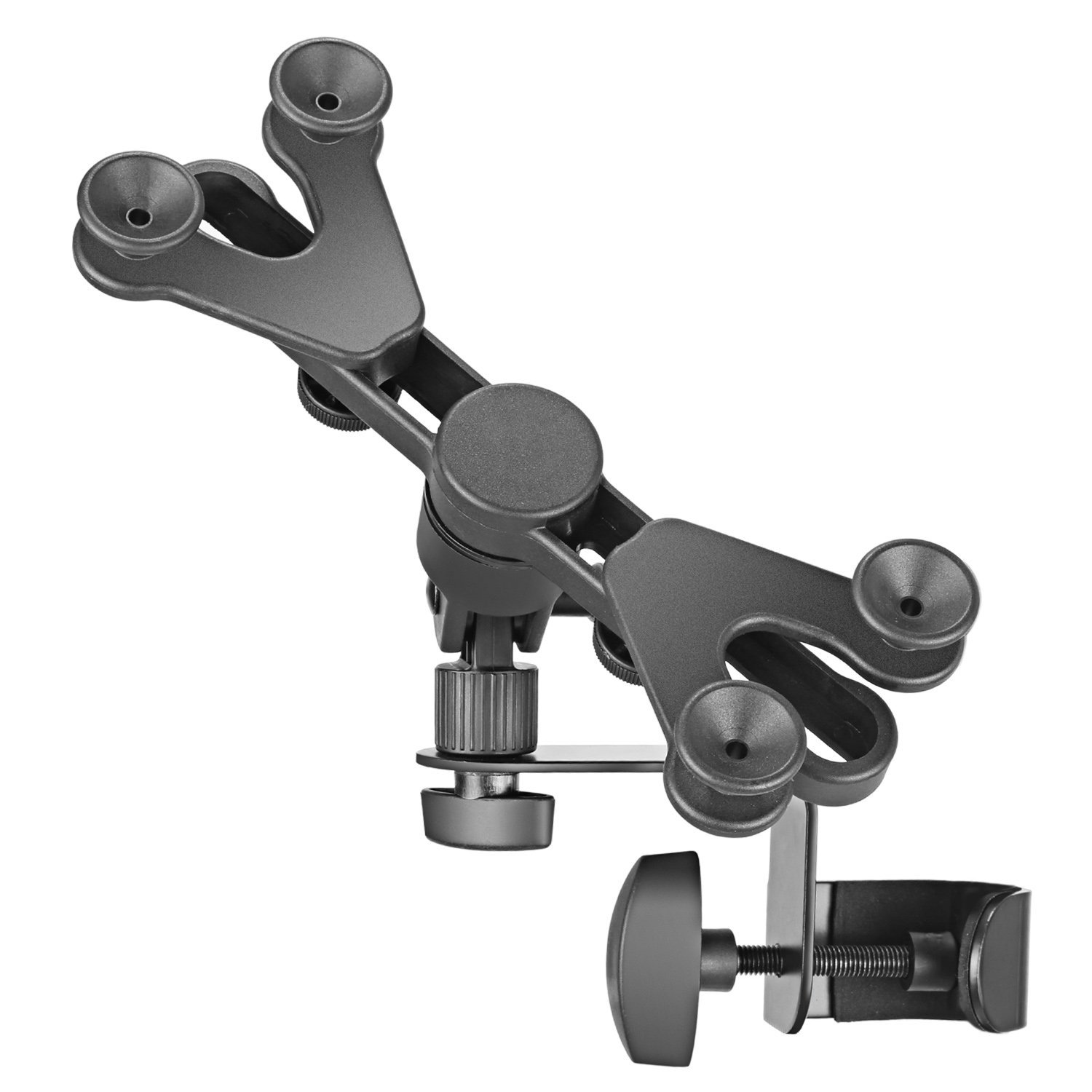 Amazon Basics Adjustable Tablet/iPad Mic Stand Holder for Music Performance, Black