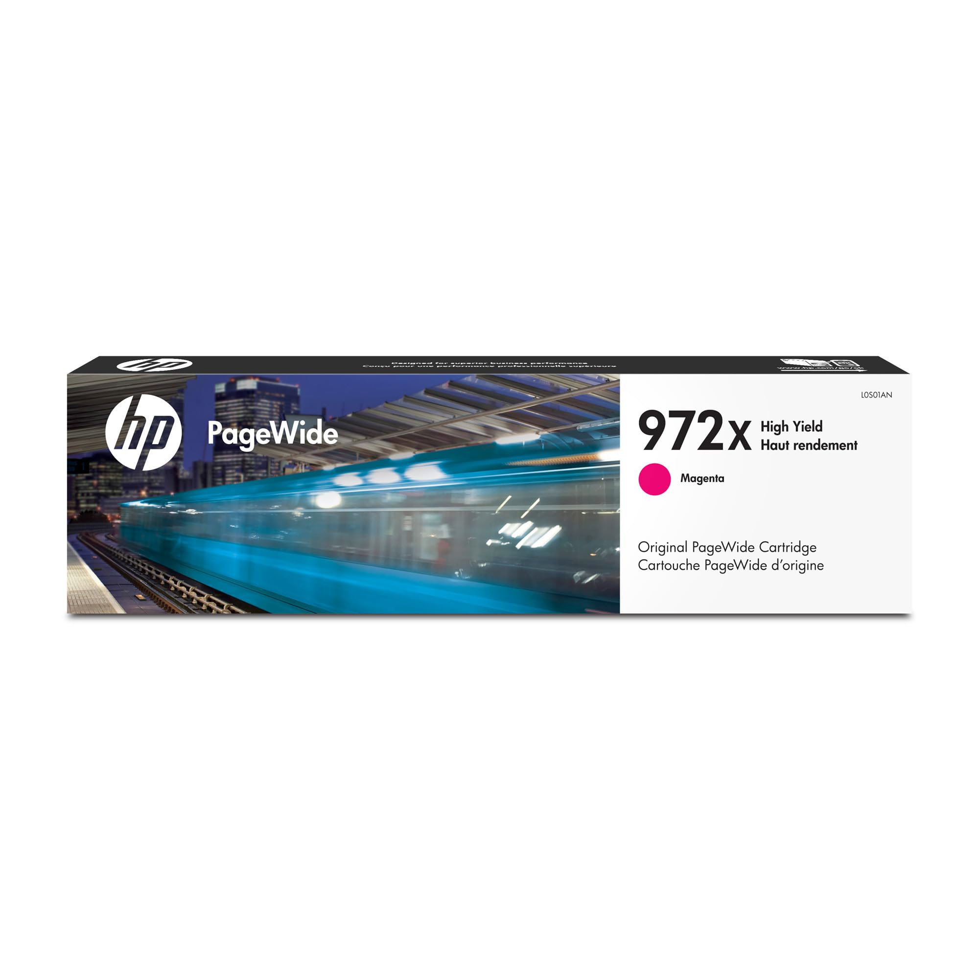 HP 972X PageWide High Yield Magenta Ink Cartridge for HP Printers | Works with Printer Series: PageWide Pro 452, 477, 552dw, 577 | L0S01AN
