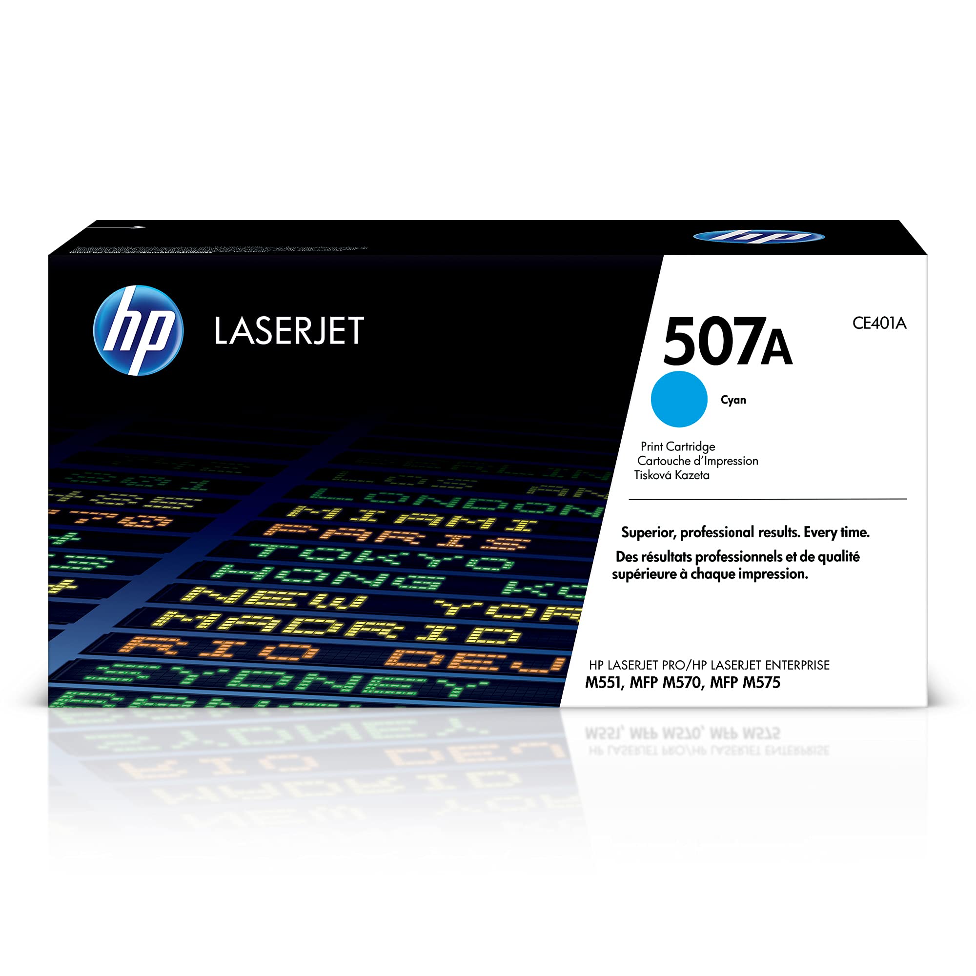 HP 507A Cyan Toner Cartridge | Works with HP LaserJet Enterprise 500 color M551, MPF M575, MPF M570 Series | ACE401A
