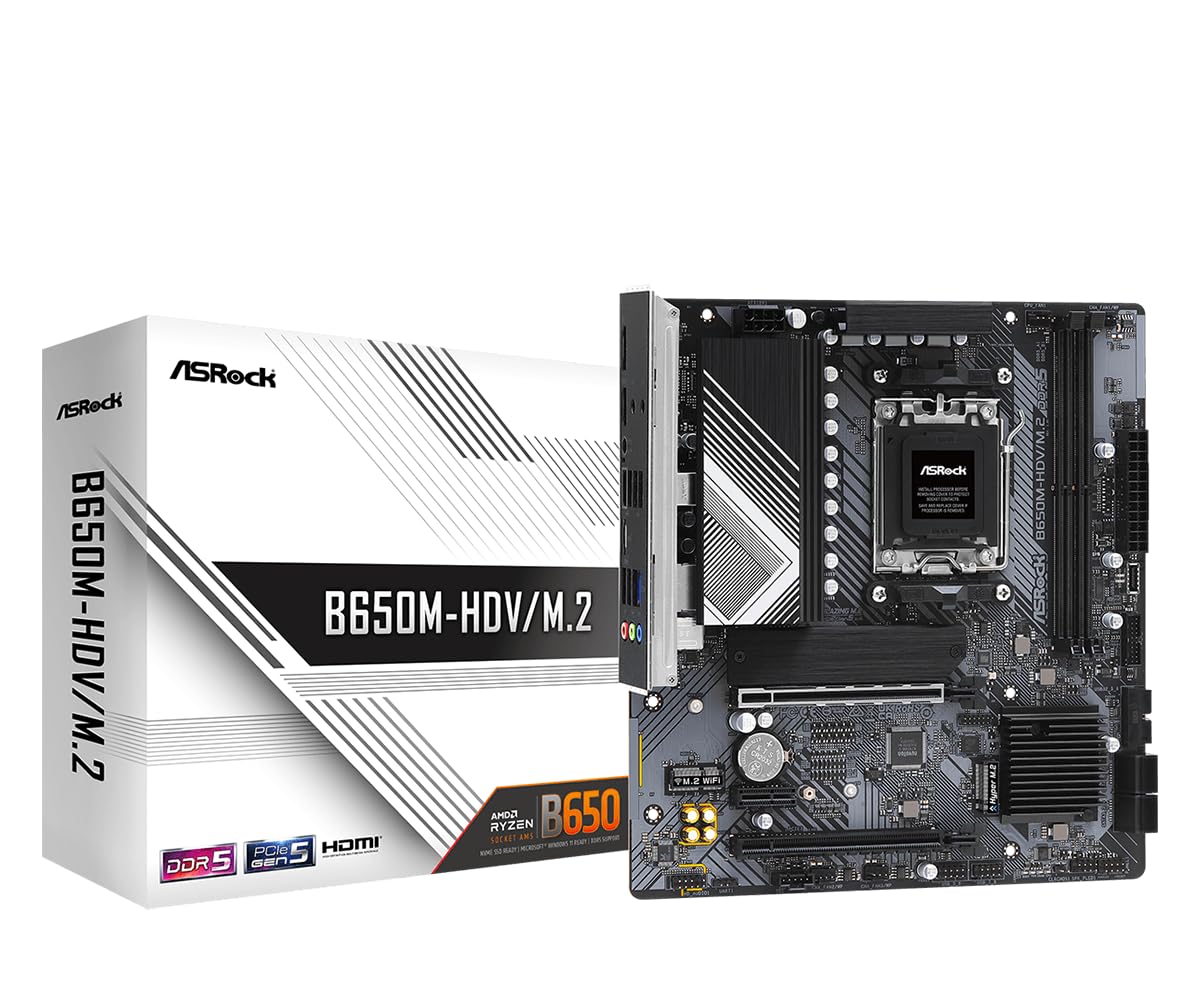 ASRock B650M-HDV/M.2 Supports AMD Socket AM5 Ryzen 7000 Series Processors