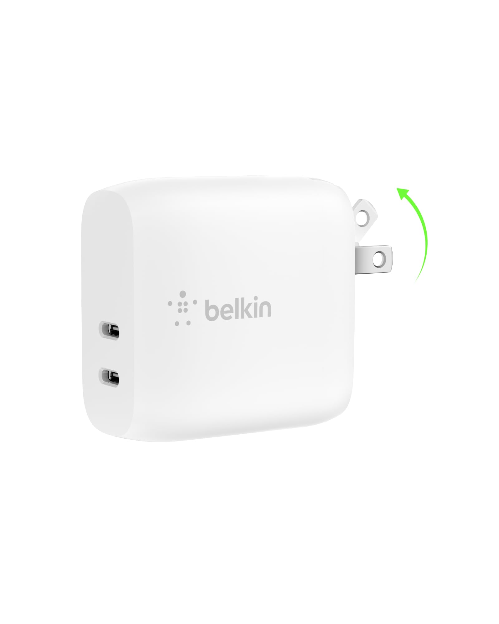 Belkin Dual Port USB C Charger Block 40W, USB-C Charger Fast Charging for iPhone 16, 15, 14, 13, Pro, Pro Max, Plus, Samsung Galaxy S25, Pixel , iPad, AirPods, Nintendo Switch 2 & More - White