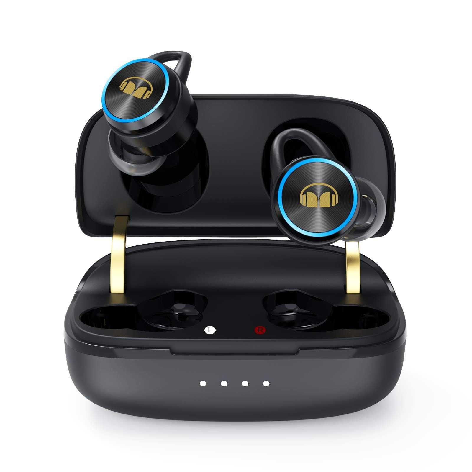 Monster Clarity 101Plus AirLinks Wireless Earbuds, Bluetooth 5.3 in-Ear Headphones with Charging Case, Stereo Earphones Deep Bass Sound, 28H Long Playtime, Water Resistant Design for Sports.