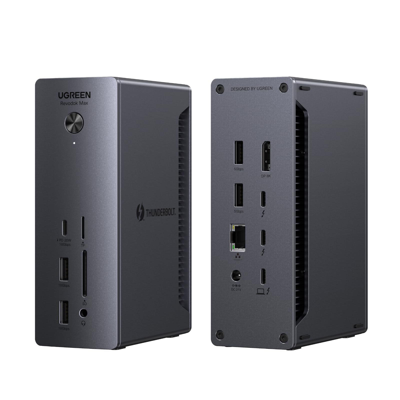 UGREEN Thunderbolt 4 Dock Revodok Max 213 13-in-1 40Gbps Docking Station with Dual 4K@60Hz Single 8K Display, 90W Charging for Laptop, 2.5GbE, SD/TF 4.0 for MacBook Surface Pro and More