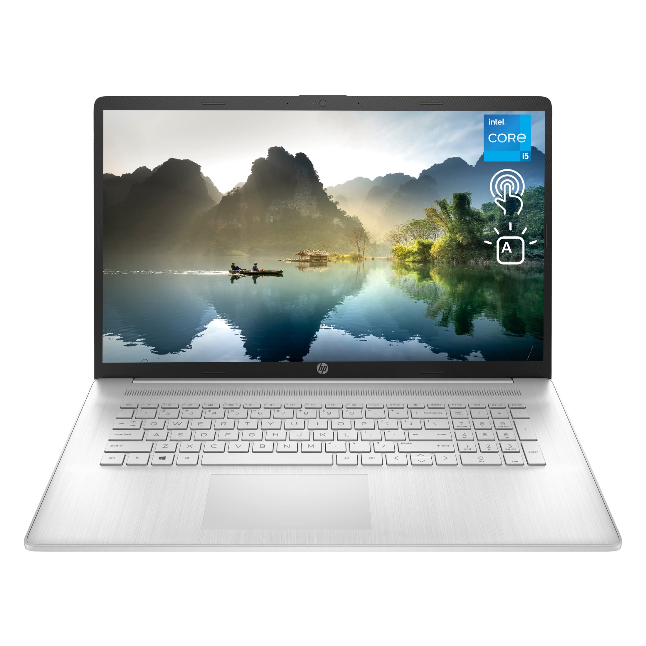 HP 17t Laptop, 17.3" HD+ Touchscreen, Intel Core i5-1135G7, 32GB RAM, 1TB SSD, Fingerprint Reader, Webcam, HDMI, Backlit KB, Wi-Fi 6, Windows 11 Home, Silver