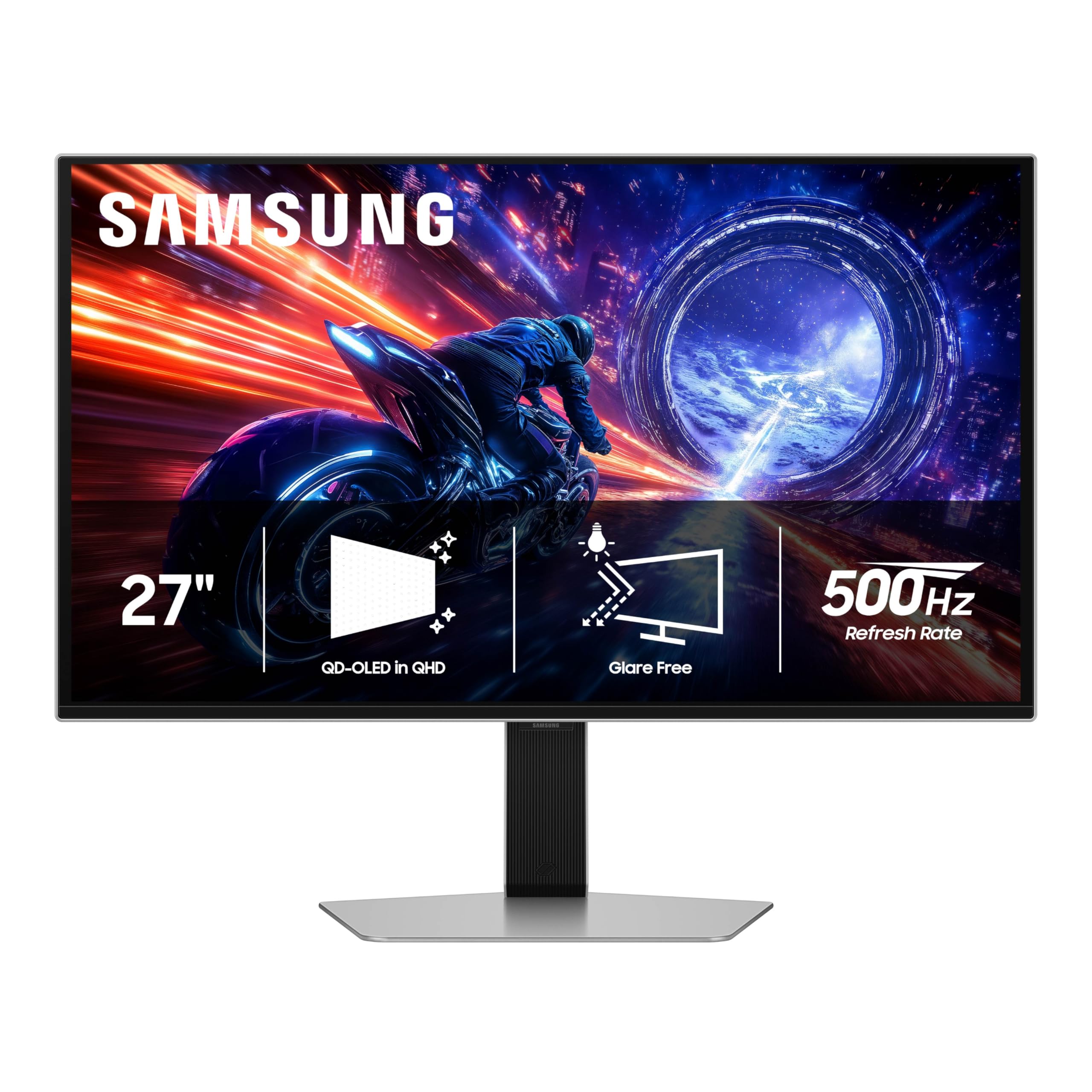 SAMSUNG 27” Odyssey OLED G6 G60SF QHD QD-OLED Gaming Monitor, 500Hz Refresh Rate, 0.03ms (GtG) Response Time, G-Sync Compatible, VESA DisplayHDR TrueBlack 500, LS27FG602SNXZA, 2025, 3 Yr Warranty