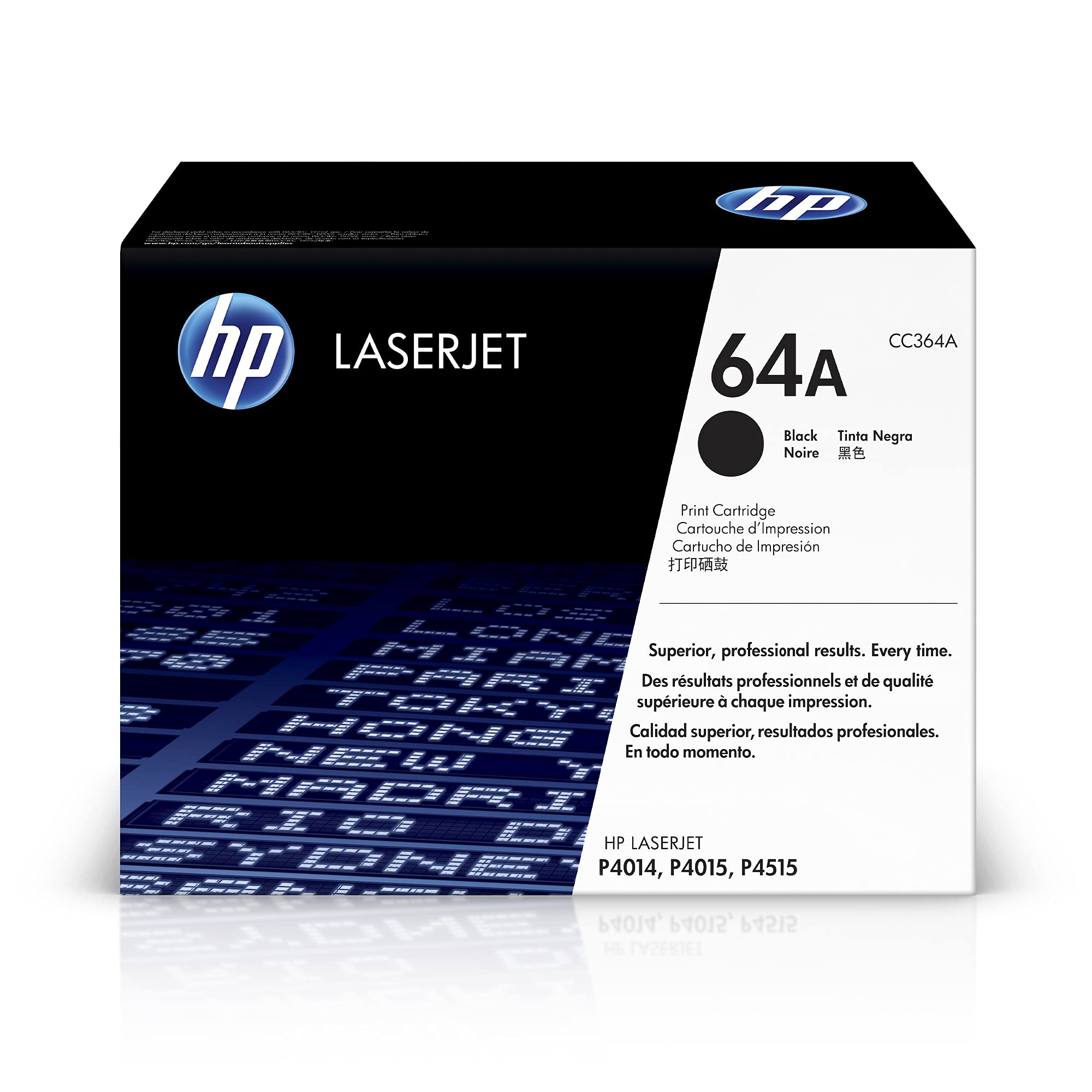 HP 64A Black Toner Cartridge | Works with HP LaserJet P4014, P4015, P4515 Series | CC364A
