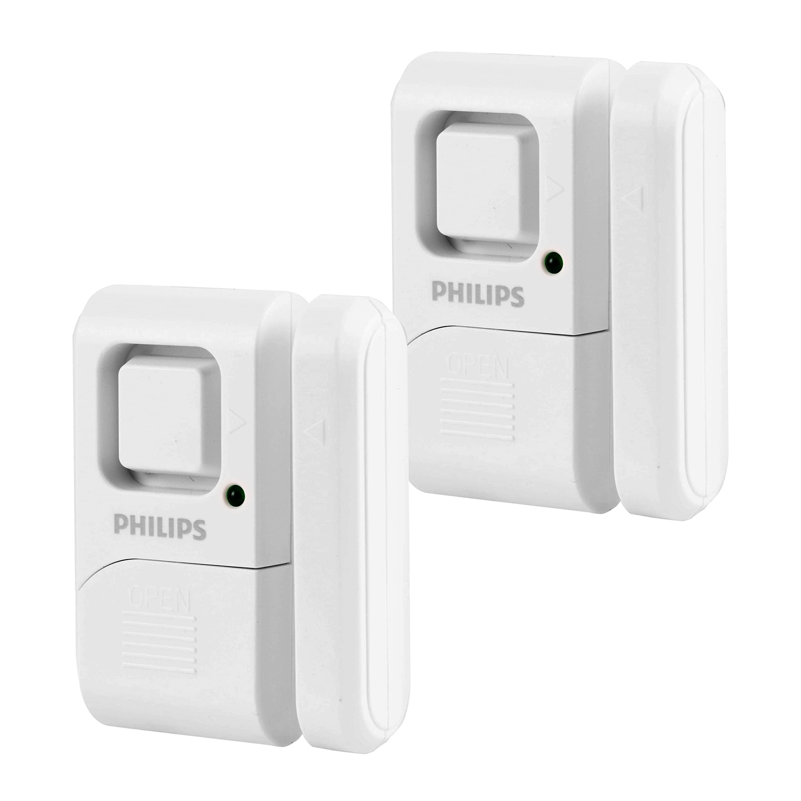 Philips Personal Security Window and Door Alarm, 2 Pack, DIY Protection, Burglar Alert, Wireless, Chime/Alarm, Easy Installation, Ideal for Home, Garage, Apartment, RV and More, LRM3420W/27