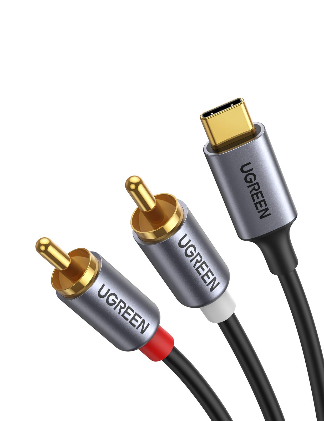 UGREEN USB C to RCA Audio Cable Type C to 2RCA Male Jack Plug Adapter Car Auxiliary Stereo Speaker Amp Cord Compatible with iPhone 16 15 Pro Max/15 Pro/15 Plus, iPad Pro, Samsung S25, Pixel 9 Pro, 5FT