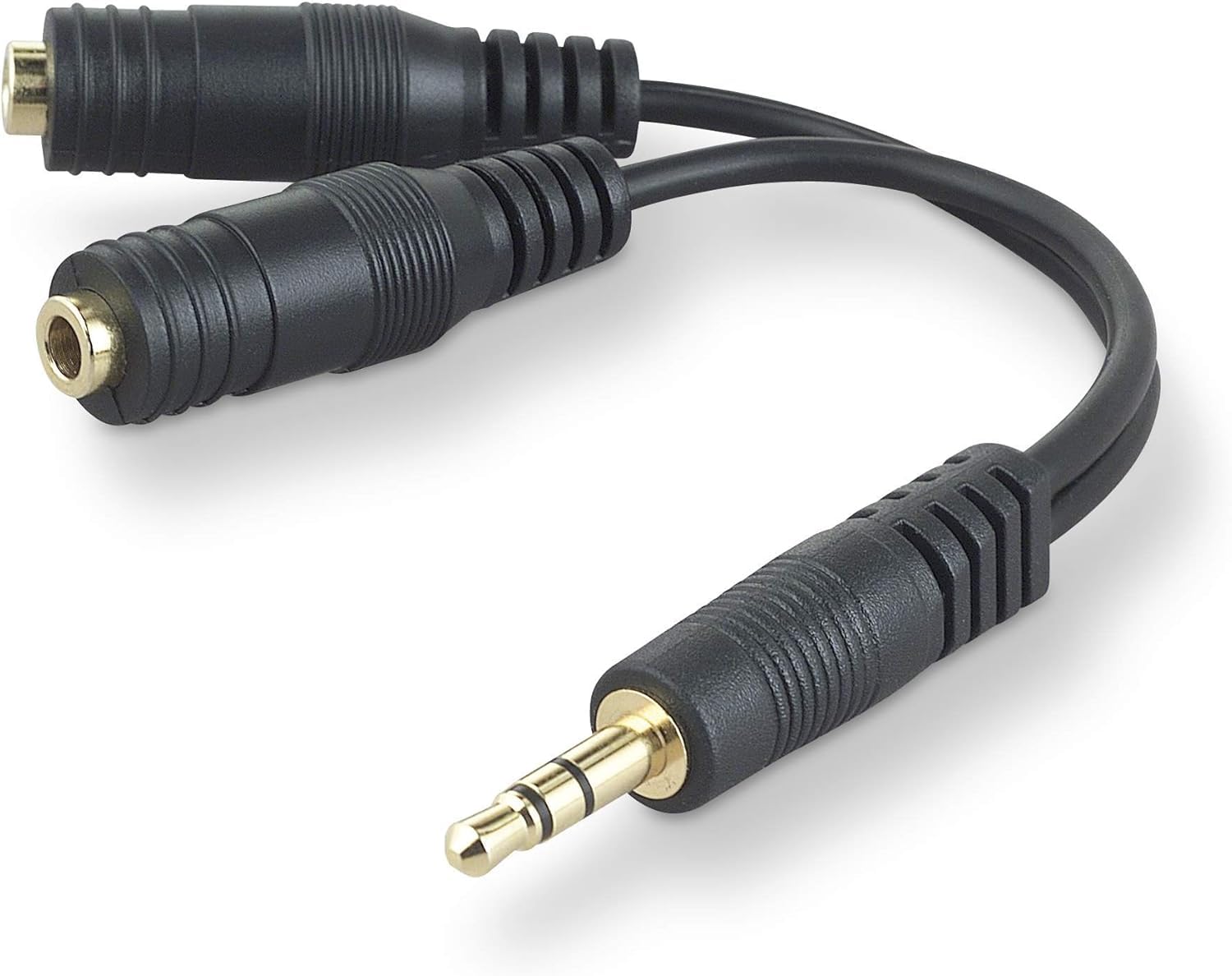 Belkin 3.5mm Audio Splitter – Dual Headphone and Speaker Jack Adapter for Sharing Music or Videos – Compatible with iPhone, iPad, Laptops, Tablets, and Other Devices with AUX Port – Black