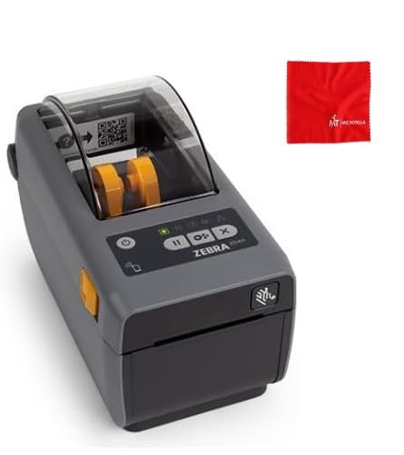 Zebra ZD411 Printer, Direct Thermal, 203DPI, USB, USB Host, Modular Connectivity Slot, BTLE5, EZPL, ZD4A022-D01M00EZ (Zebra ZD410 Replacement) with Cleaning Cloth