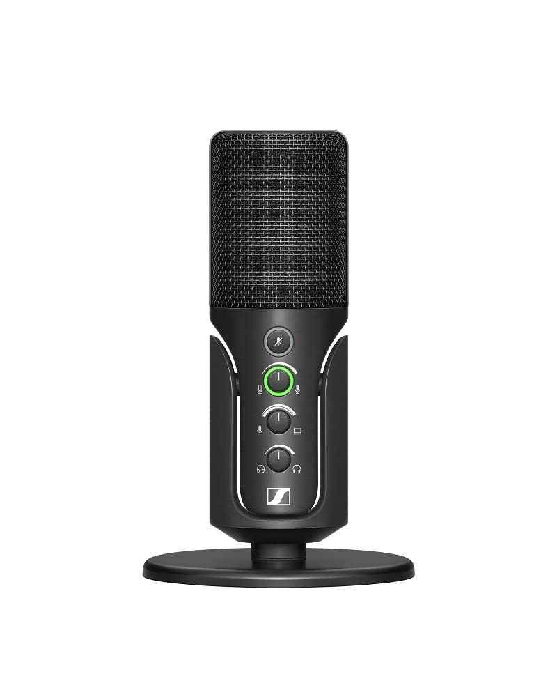 SENNHEISER Professional Profile - USB Cardioid Condenser Microphone & Table Stand, 1.2 m USB-C Cable - Mute Button, Built-in Headphone Jack, Gain, Mix & Volume Control, for PC & Mac,Black