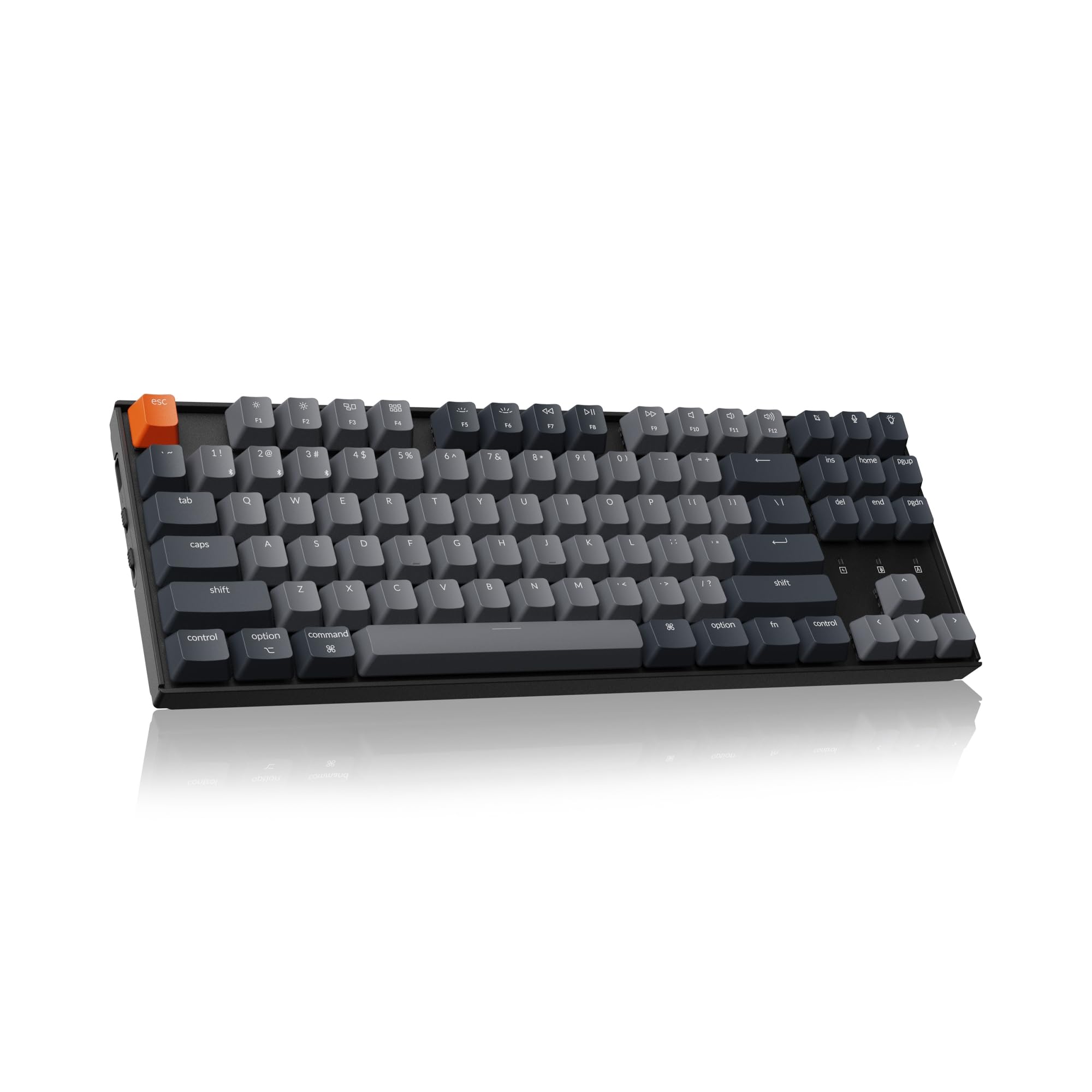 Keychron K8 Tenkeyless Wireless Mechanical Keyboard for Mac, White Backlight, Bluetooth, Multitasking, Type-C Wired Gaming Keyboard for Windows with Brown Switch