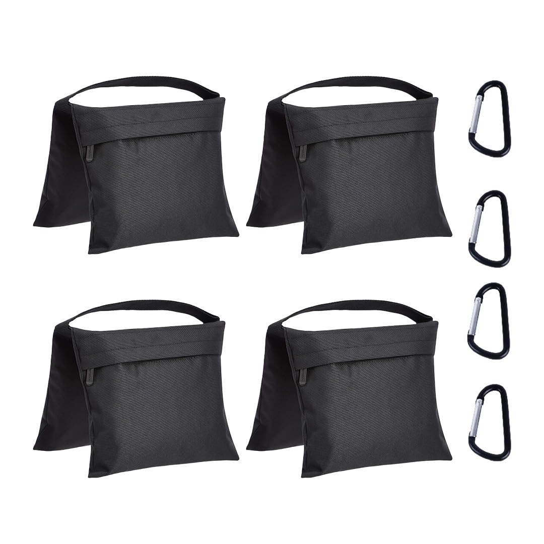 Amazon Basics Photographic Empty Sandbag for Light Stands, 4-Pack, Black