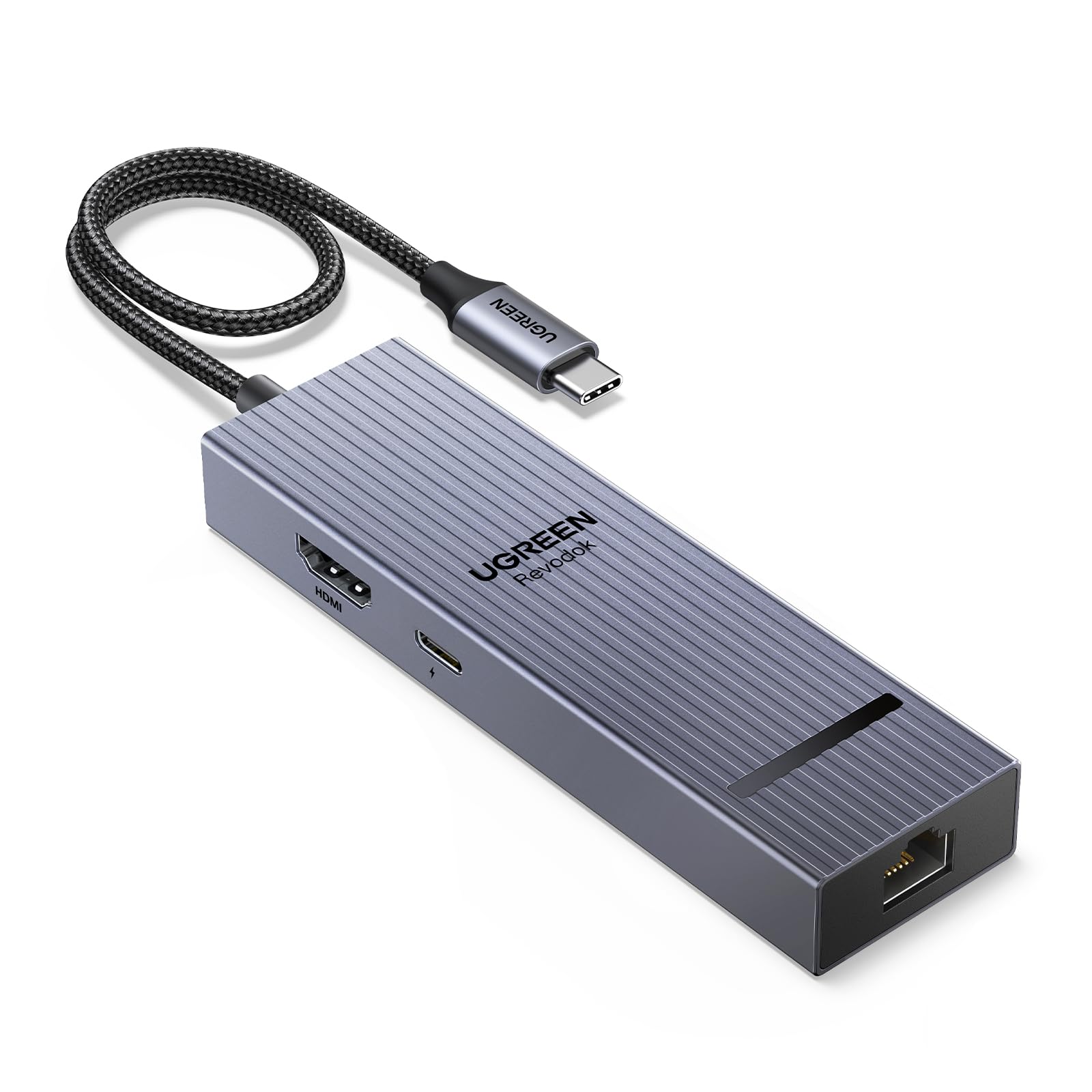 UGREEN Revodok Pro 6 in 1 USB C Hub Gigabit Ethernet Adapter with 4K 60Hz HDMI, 100W PD Charging, 10Gbps USB A&C 3.2 Data Ports Compatible with Mac M1, M2, M3, iPad, iPhone 16 Pro/Pro Max, Steam Deck