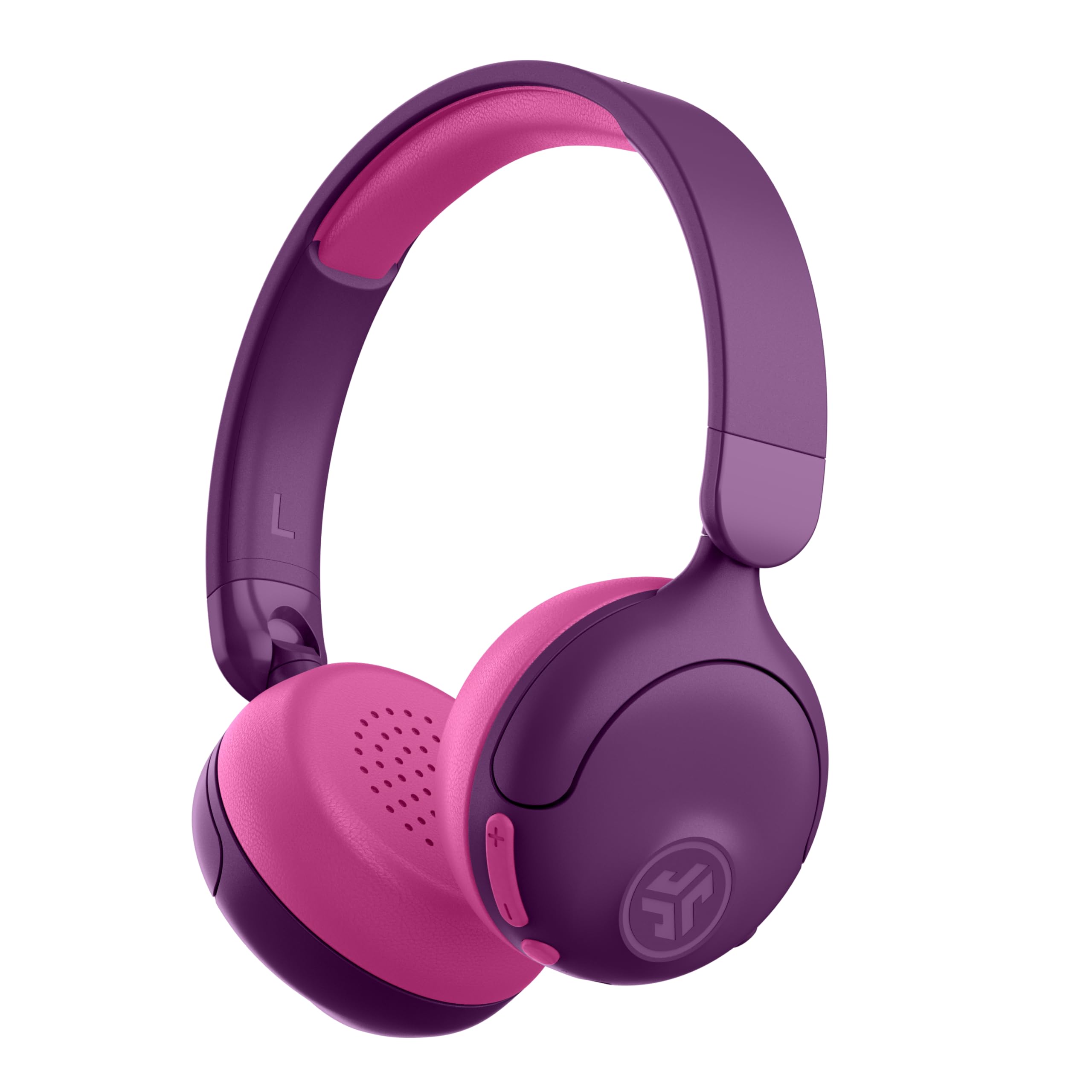 JLab JBuddies ANC 2 in 1 Wireless + Wired Kids Headphones, Active Noise Canceling and Be Aware Modes, Safe Volume Settings, 50+ Hours Playtime, Adjustable, Purple/Pink