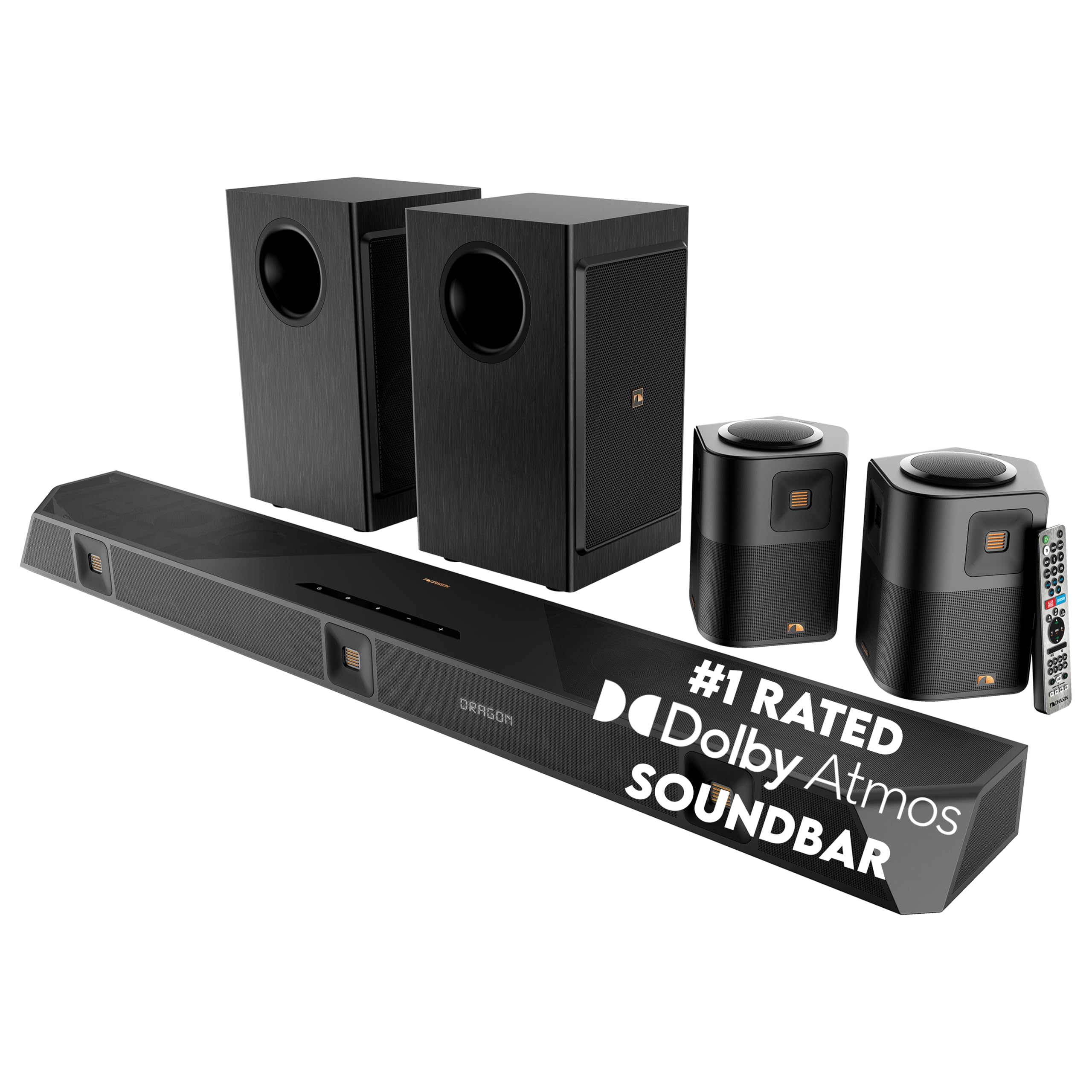 Nakamichi Dragon 11.4.6 Home Surround Sound System with Dolby Atmos and DTS:X Pro. Best Soundbar with AVR Processing