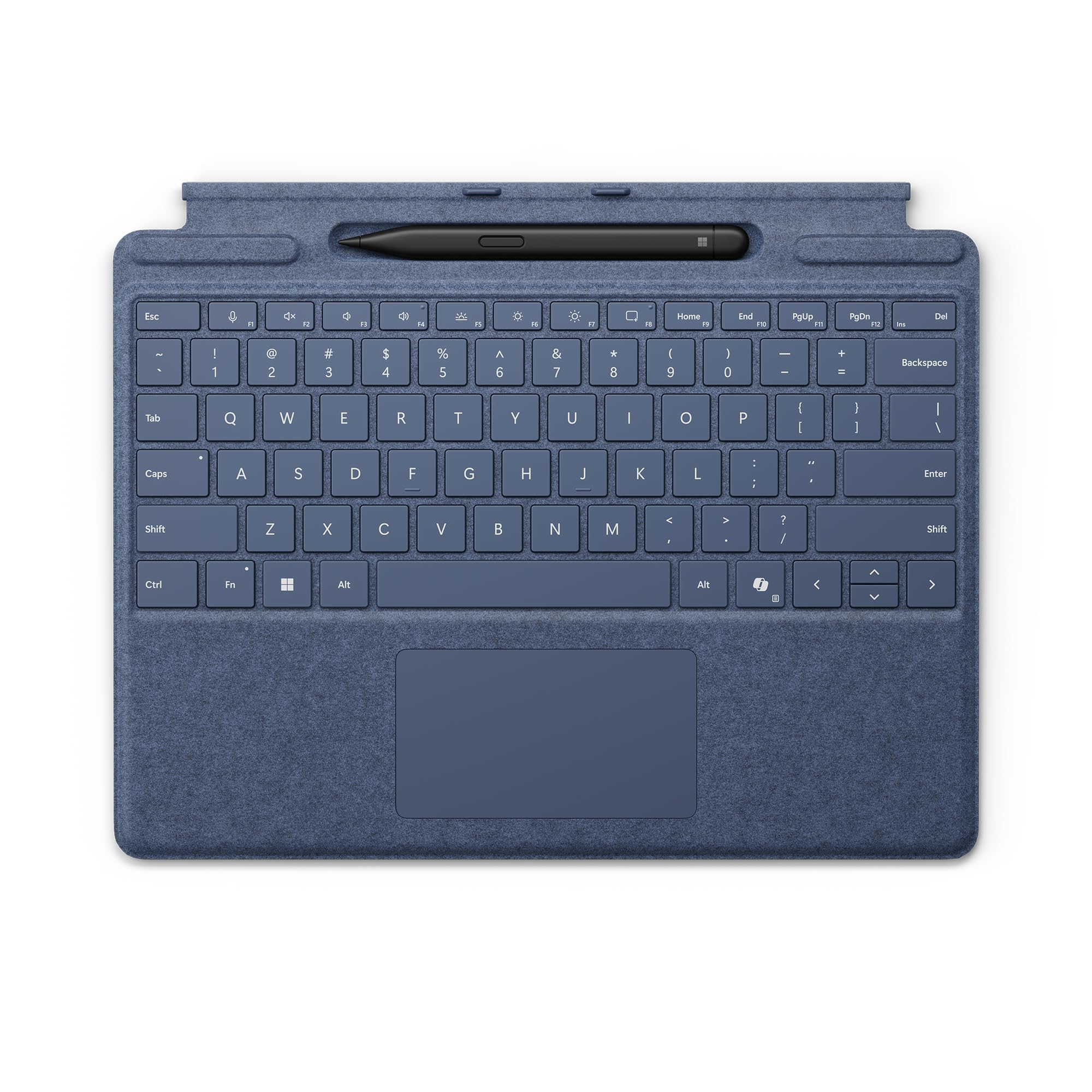 Microsoft Surface Pro Keyboard with Slim Pen 2 Bundle for Pro Copilot+ (11th Edition), Pro 9 and Pro 8, Alcantara Material, Sapphire