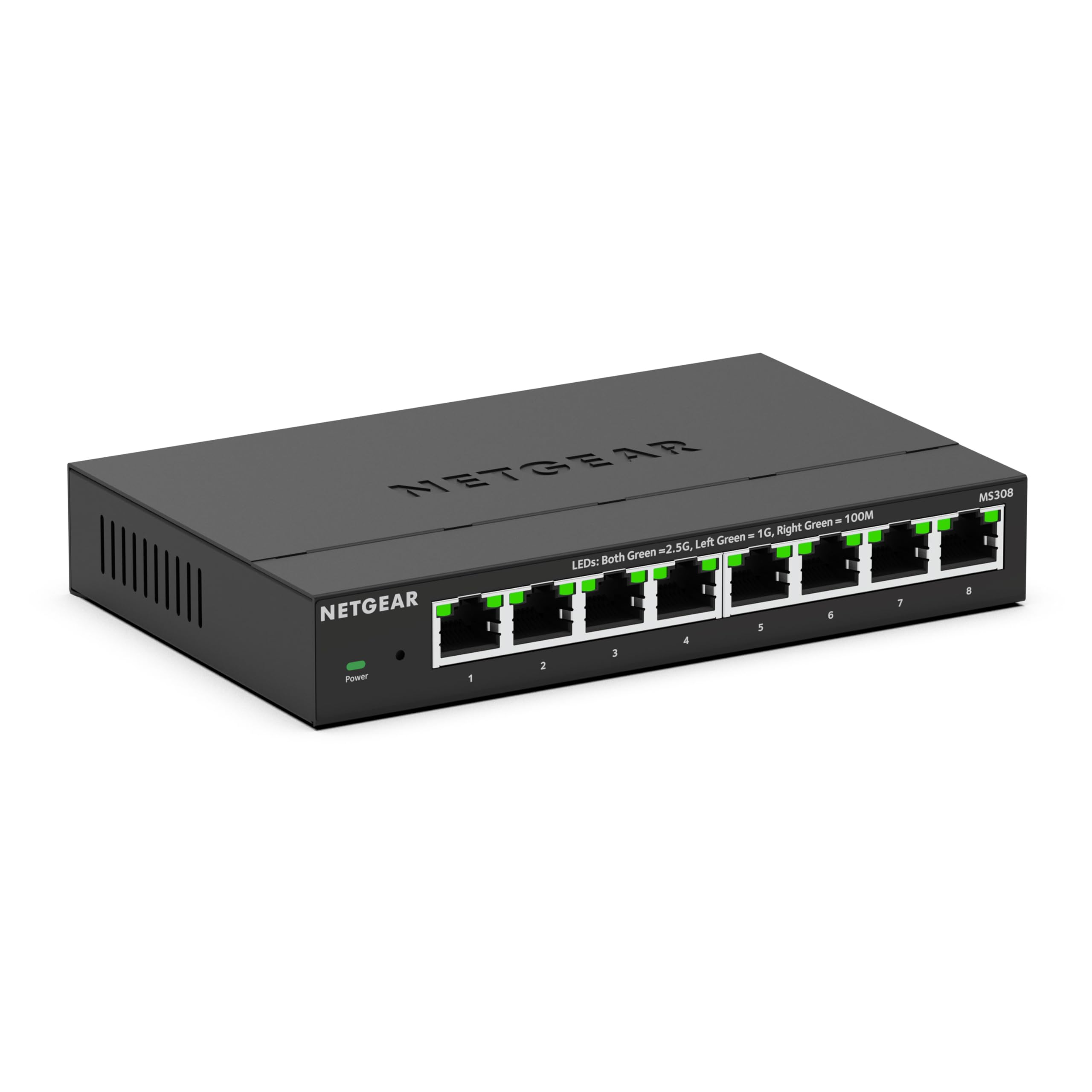 NETGEAR 8-Port 2.5GB Switch - Multi-Gigabit Ethernet Unmanaged Essentials Network Switch (MS308) - 8 x 1G/2.5G - Desktop or Wall Mount - Limited 3 Year Protection