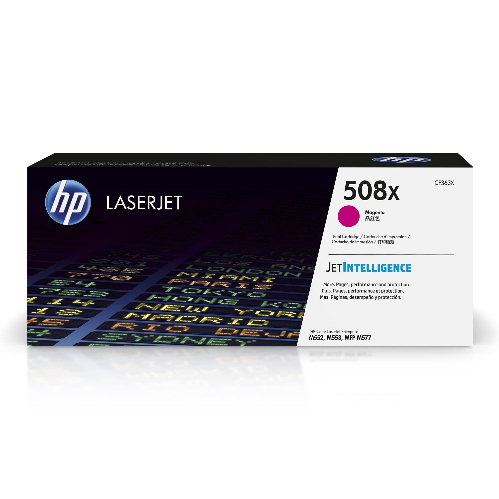 HP 508X Magenta High-yield Toner Cartridge | Works with HP Color LaserJet Enterprise M552, M553, HP Color LaserJet Enterprise MFP M577 Series | CF363X