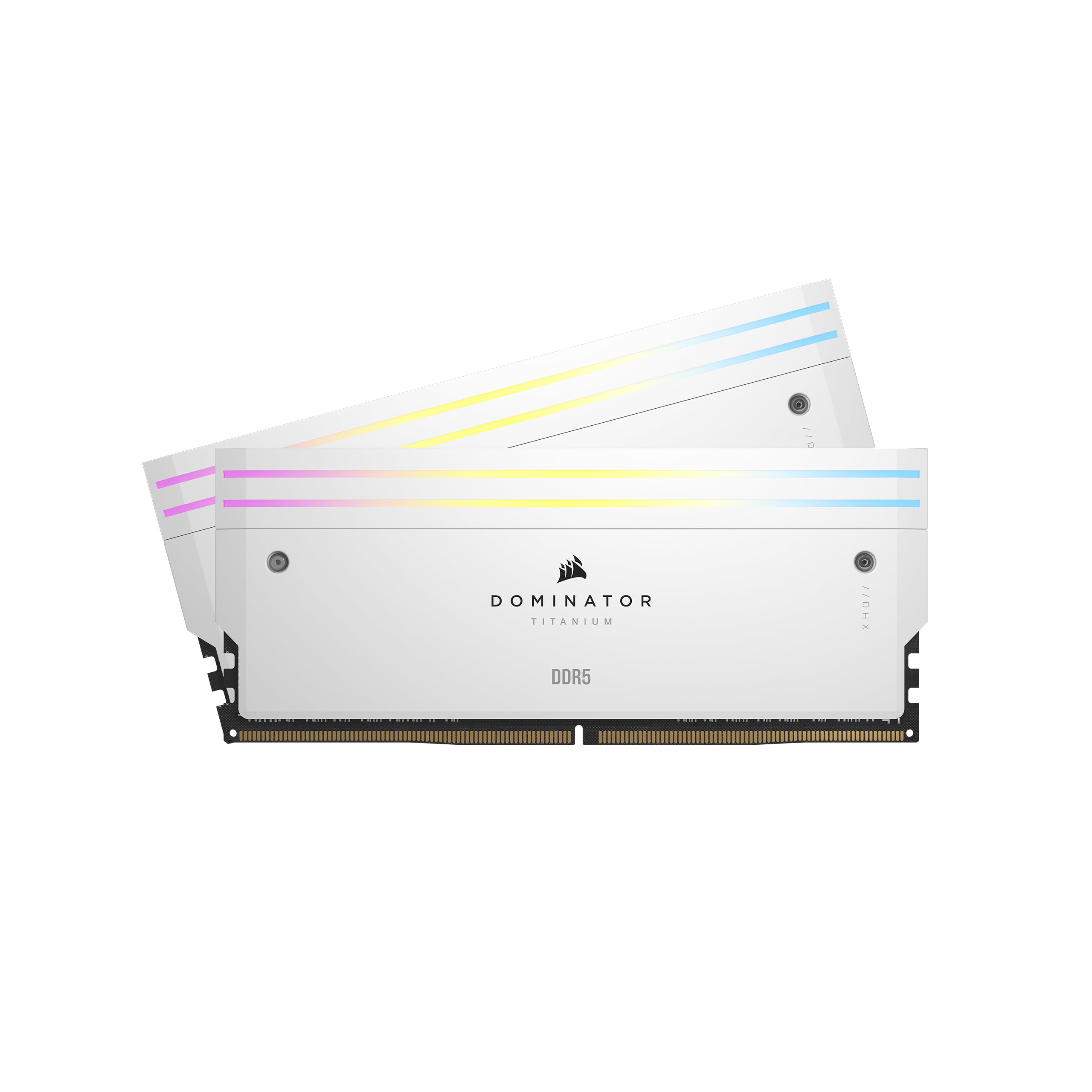 CORSAIR Dominator Titanium RGB DDR5 RAM 64GB (2x32GB) DDR5 6600MHz CL32 Intel XMP iCUE Compatible Computer Memory - White (CMP64GX5M2X6600C32W)
