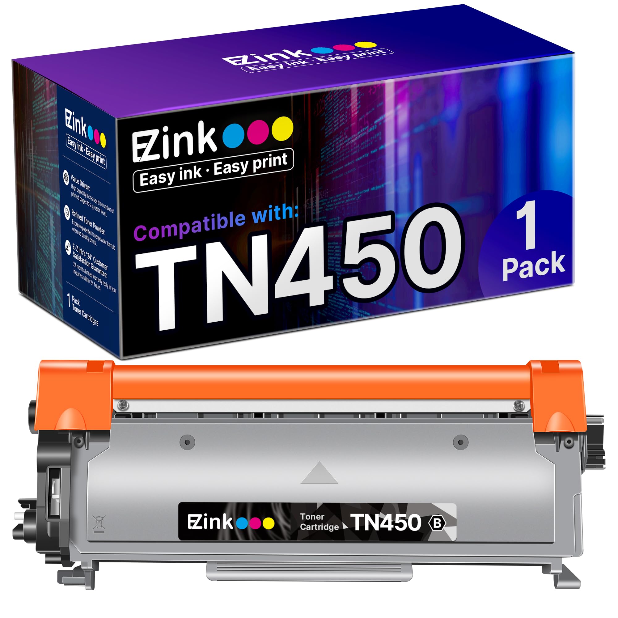 E-Z Ink Compatible Toner Cartridge Replacement for Brother TN450 TN420 TN-450 TN-420 to use with HL-2270DW HL-2280DW HL-2230 HL-2240 MFC-7360N MFC-7860DW DCP-7065DN Intellifax 2840 2940 (1 Black)