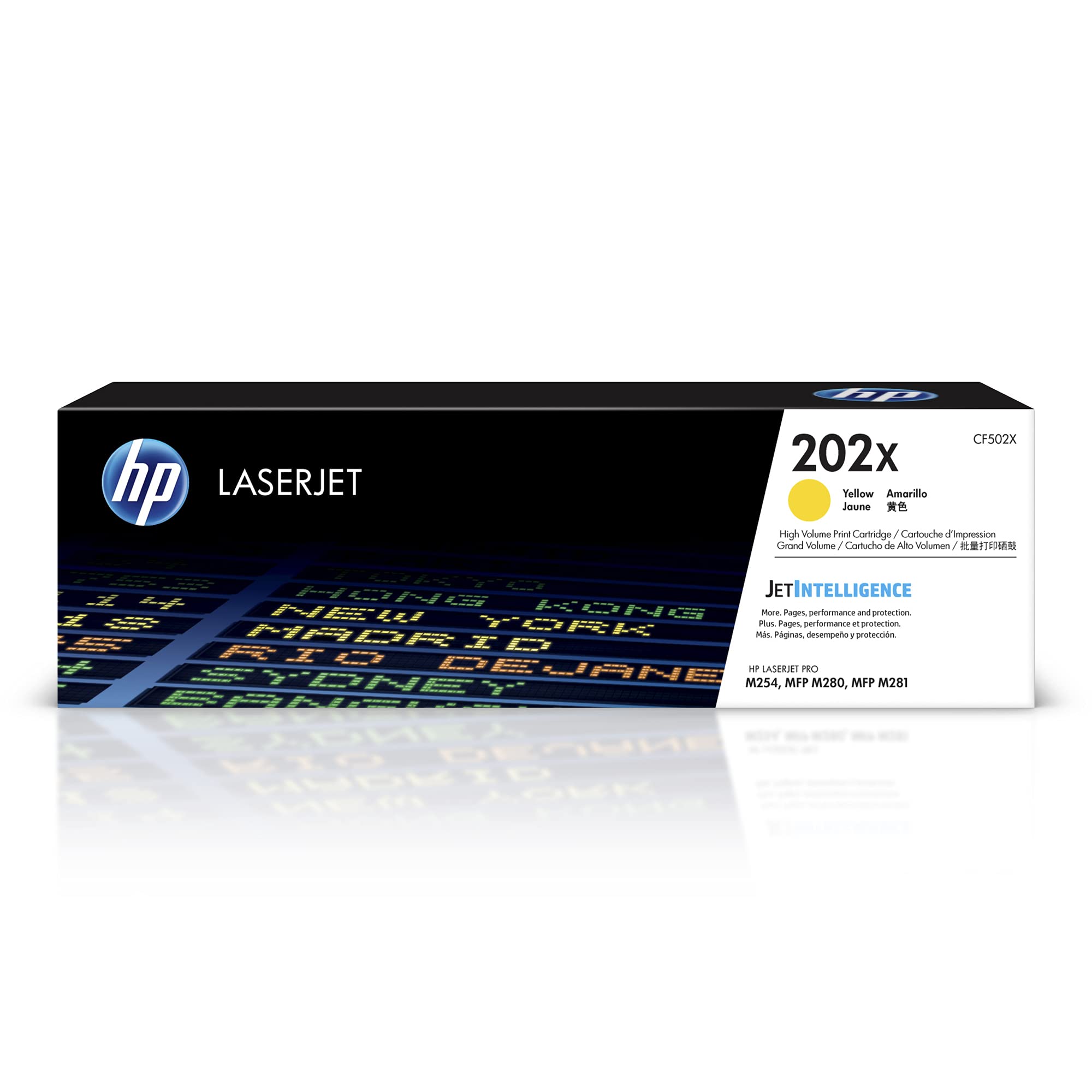HP 202X Yellow High-yield Toner Cartridge | Works with HP Color LaserJet Pro M254, HP Color LaserJet Pro MFP M281 Series | CF502X