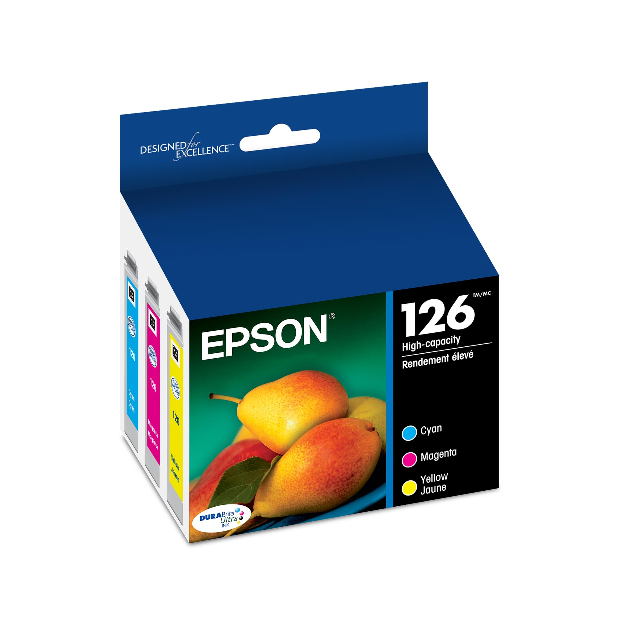 EPSON 126 DURABrite Ultra Ink Color Combo Pack For WF-3520, WF-3530, WF-3540, WF-520, WF-545, WF-630, WF-633, WF-635, WF-645, WF-7010, WF-7510, WF-7520, WF-840, WF-845 and other select models