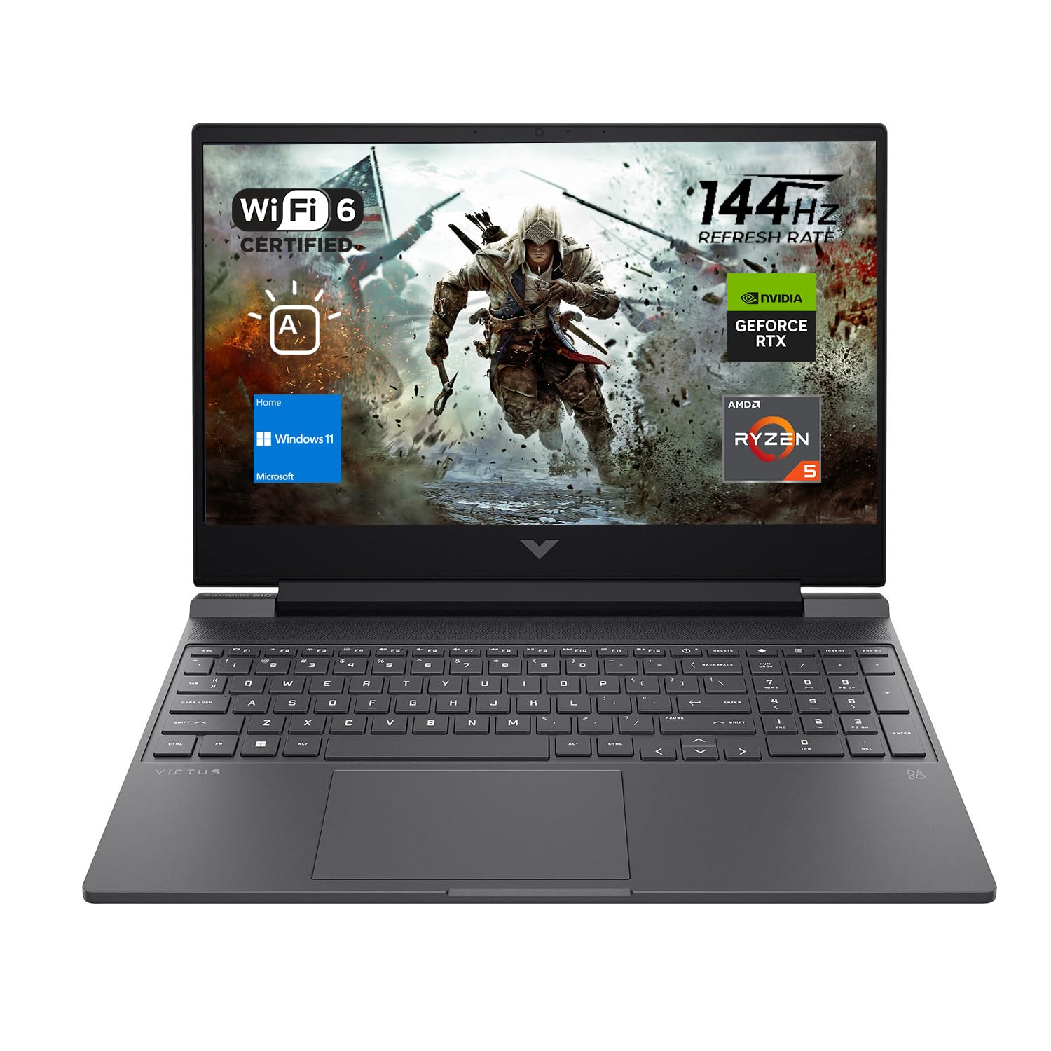 HP Victus 15 Gaming Laptop, 15.6" FHD 144Hz Display, AMD Ryzen 5 7535HS, 32GB DDR5 RAM, 2TB PCIe M.2 SSD, NVIDIA GeForce RTX 2050, HDMI, Webcam, Backlit Keyboard, Wi-Fi 6, Windows 11 Home, Silver
