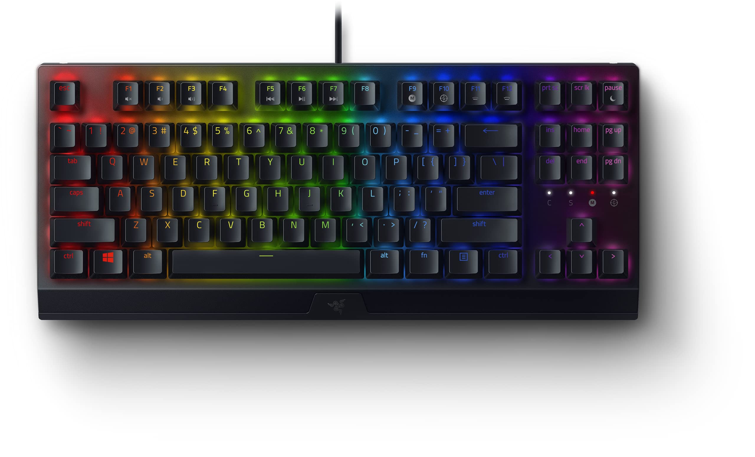 Razer BlackWidow V3 TKL Mechanical Gaming Keyboard: Yellow Mechanical Switches Linear & Silent - Chroma RGB - Compact Form Factor - Programmable Macros Snap Tap