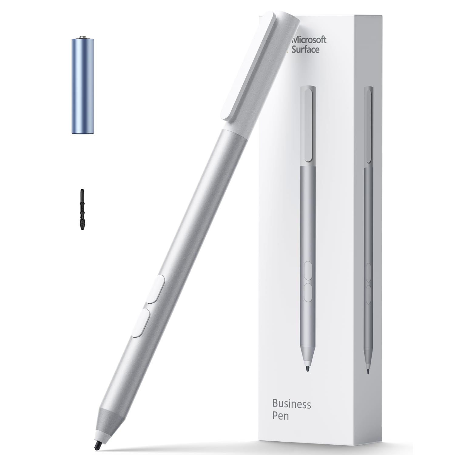 Microsoft Surface Pen for Surface Pro 11, for Surface Pro/Go/Laptop/Book/Studio Series, Surface Stylus with Replacement Tip, 1024 Pressure, Platinum, Model 1896
