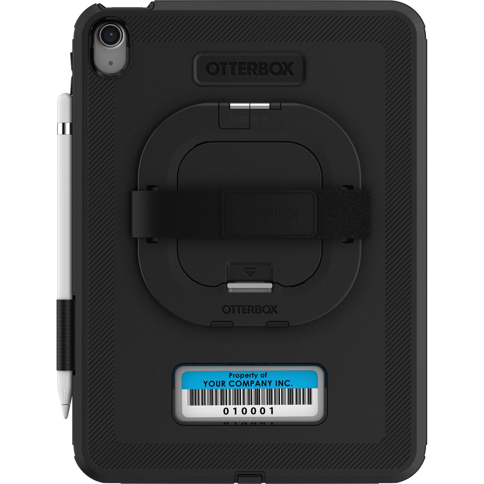 OtterBox DEFENDER FOR BUSINESS W/ KICKSTAND/HANDSTRAP for iPad (A16) & iPad 10th Gen V2 - BLACK, No Screen Protector Included (Single unit ships in Polybag, Ideal for Business Customer)