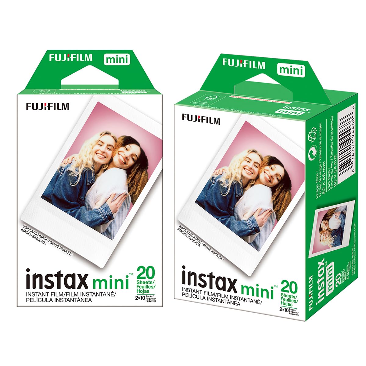 Fujifilm 2 Pack instax mini Instant Daylight Film, Twin Pack, 20 Exposures, ISO 800