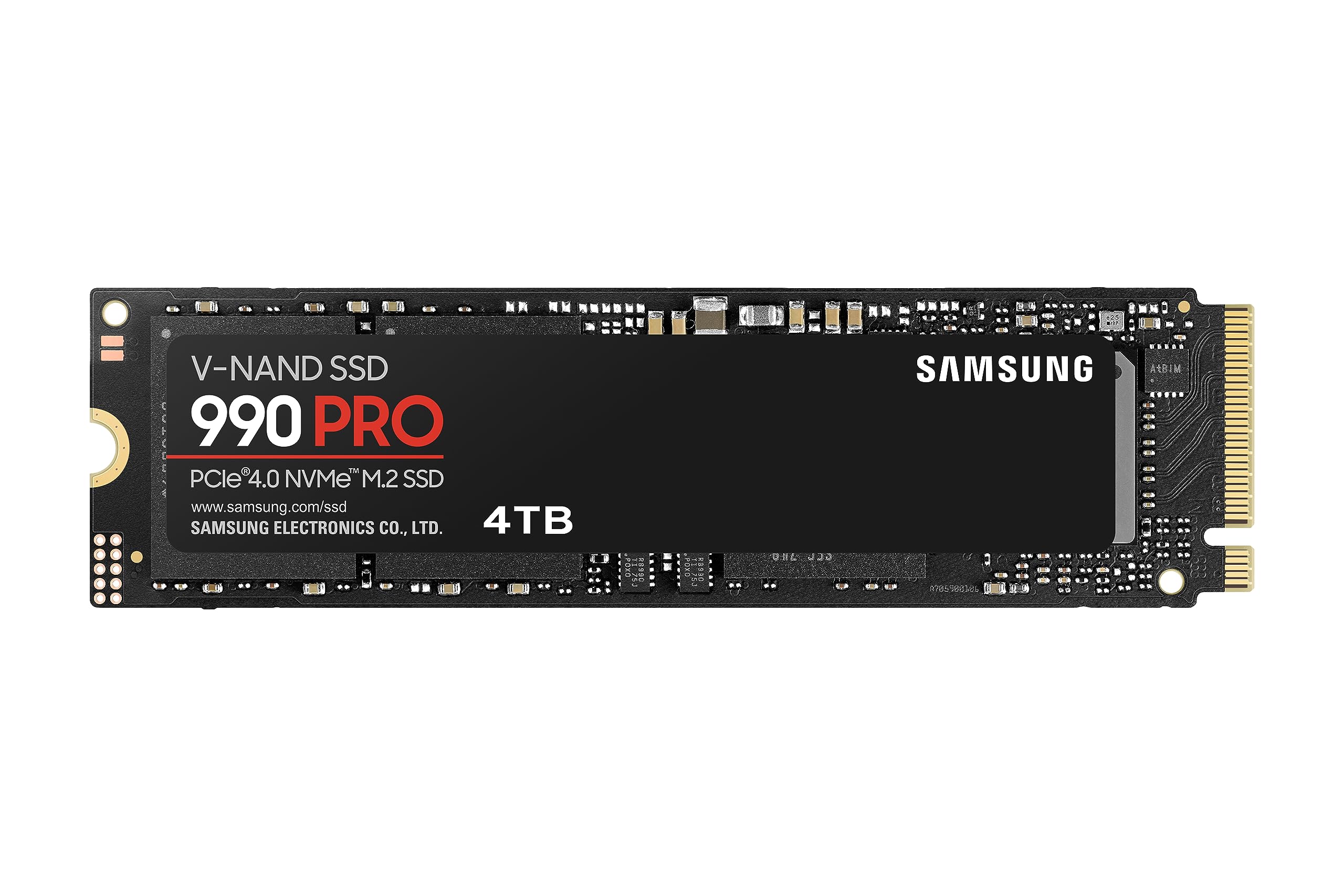 Samsung 990 PRO NVMe M.2 SSD, 4 TB, PCIe 4.0, 7,450 MB/s Read, 6,900 MB/s Write, Internal SSD, for Gaming and Video Editing, MZ-V9P4T0BW