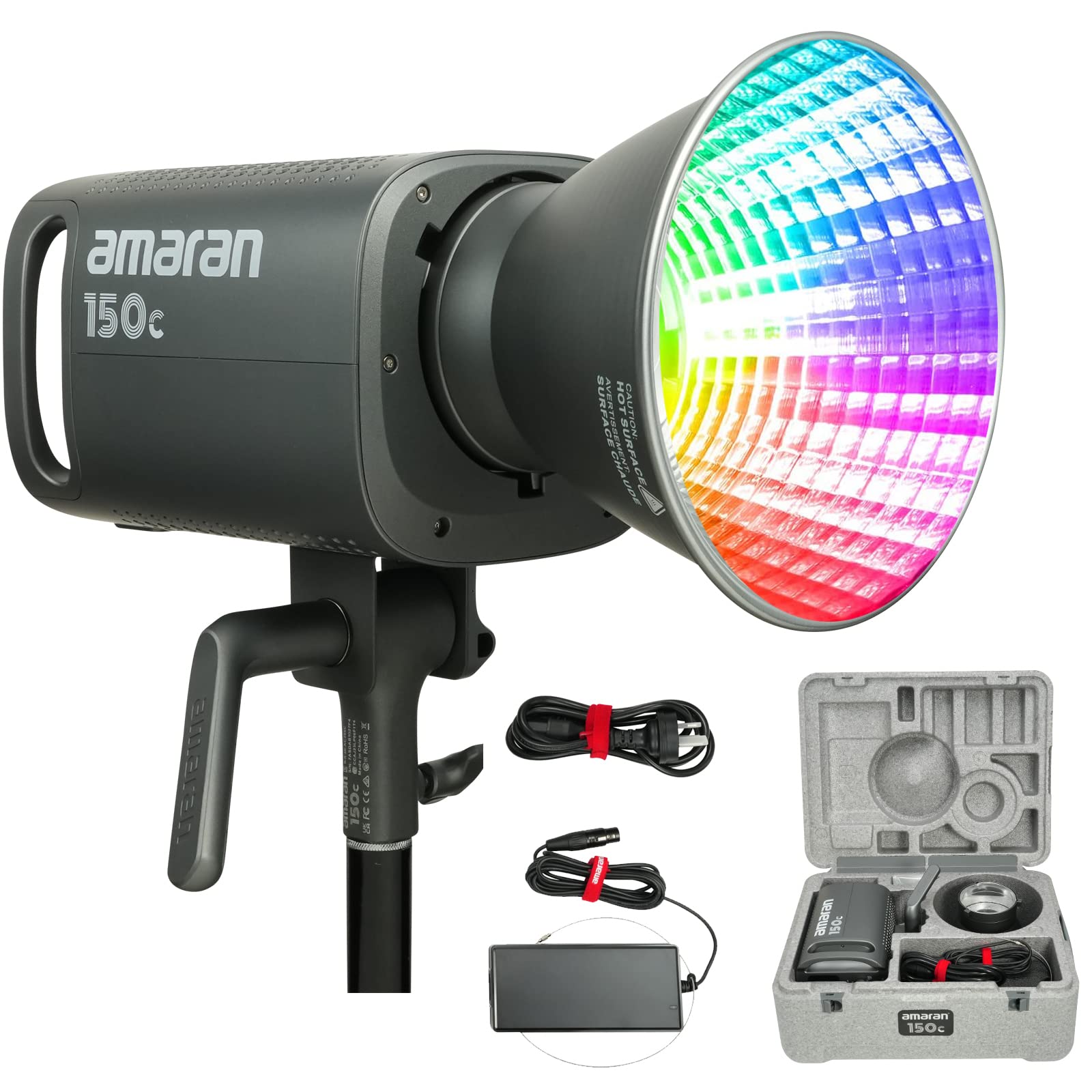 Aputure Amaran 150c COB Video Light,RGBWW 150W,2,500K to 7,500K CCT with G/M Adjustment,15,610 lux @ 1m with Hyper Reflector,APP Control