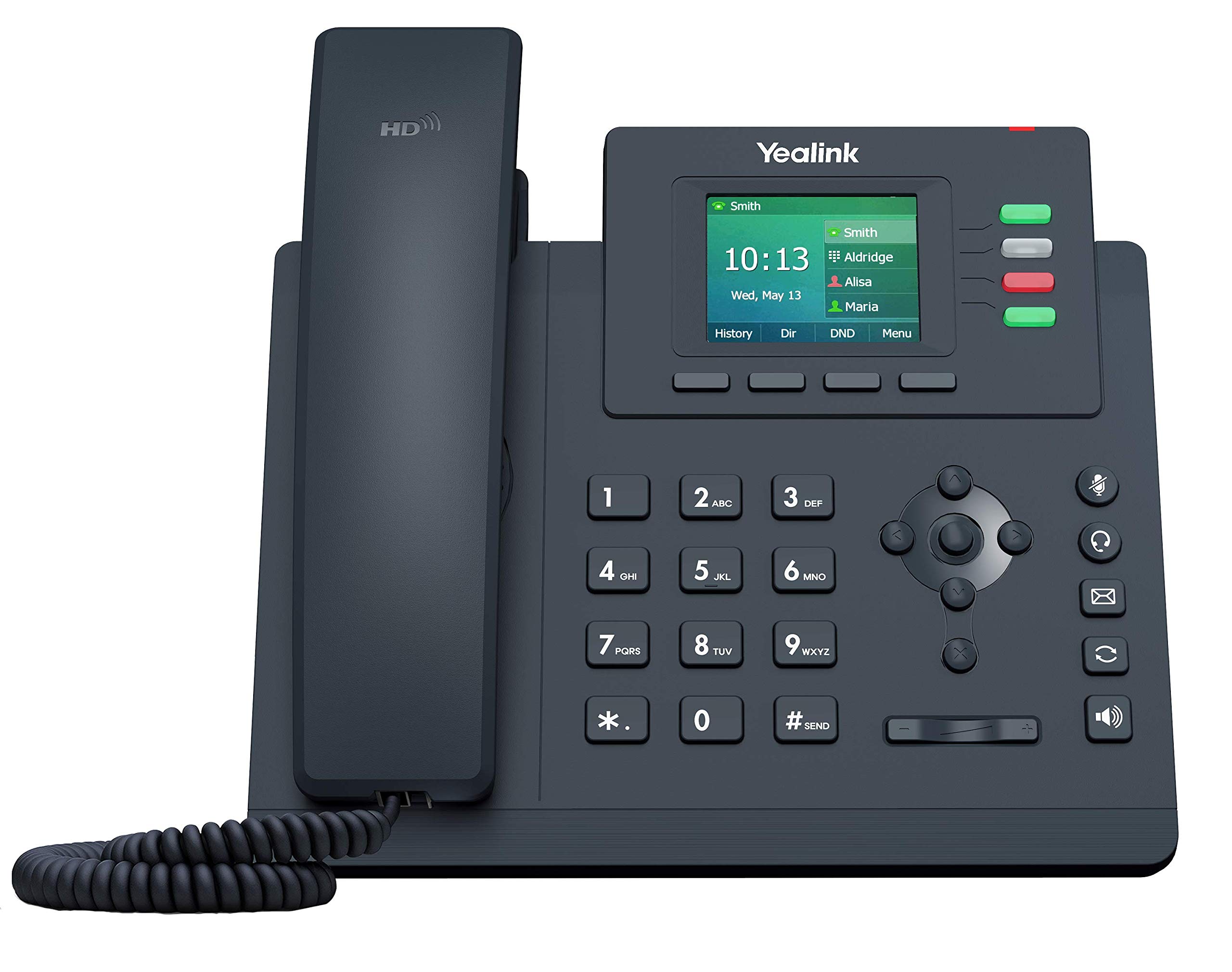 Yealink T33G IP Phone, 4 VoIP Accounts. 2.4-Inch Color Display. Dual-Port Gigabit Ethernet, 802.3af PoE, Power Adapter Not Included (SIP-T33G)