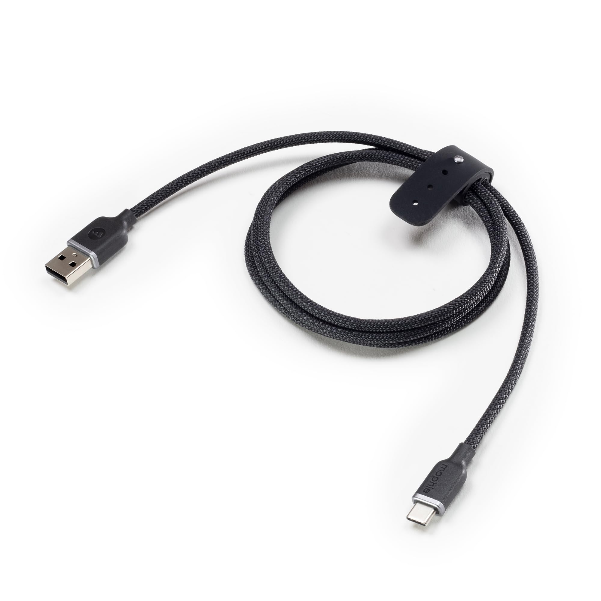 Mophie Charge Stream USB-A to USB-C Cable 3ft – Ultra-Durable Braided Design, Flexible Silicone, Fast Charging up to 15W, Travel Strap Included