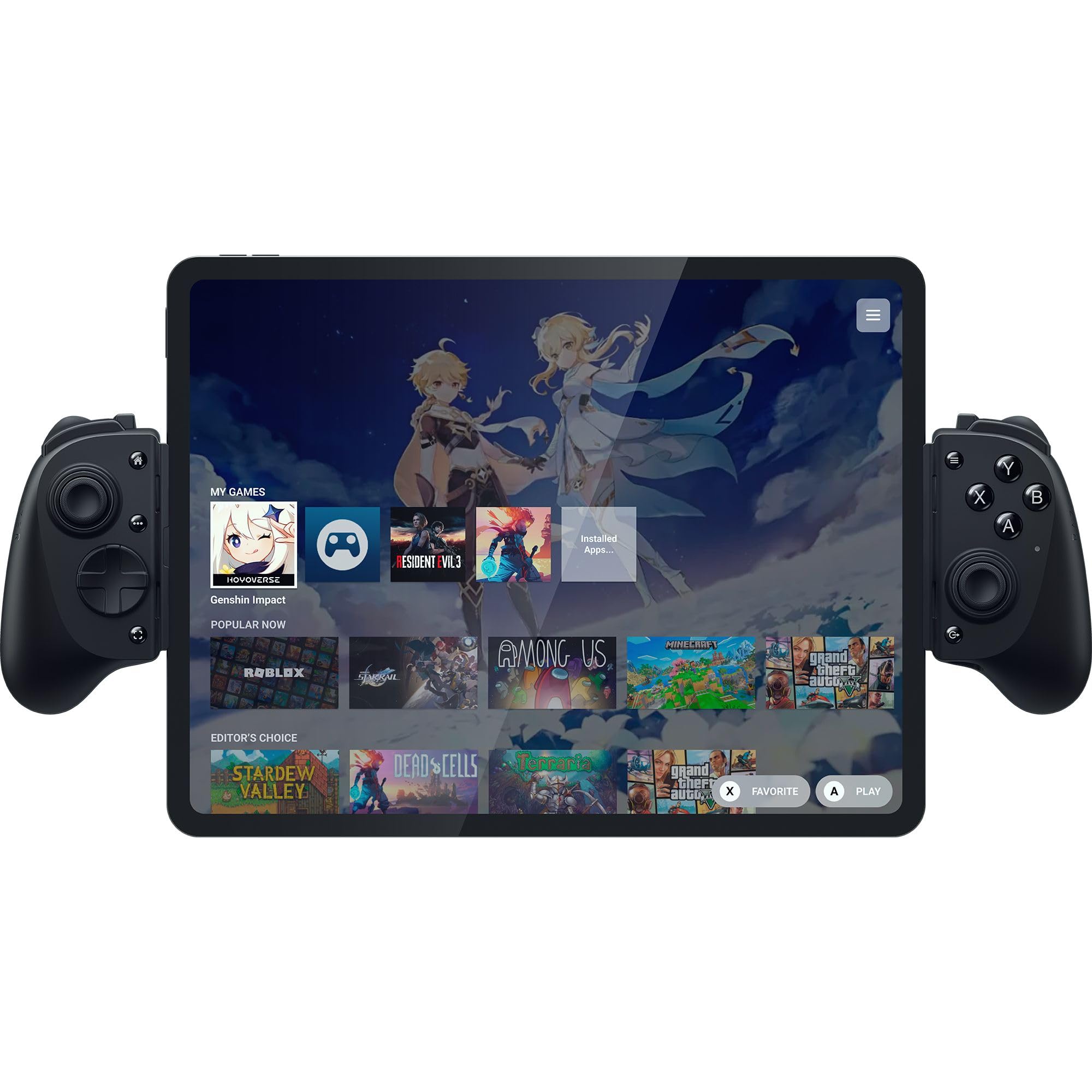 Kishi V3 Pro XL Gaming Controller for iPad & Android Tablets up to 13": Full Sized TMR Thumbsticks - Dual Back Buttons - Wired & Remote Play for PC - HD Haptics - 6 Free Months of Apple Arcade