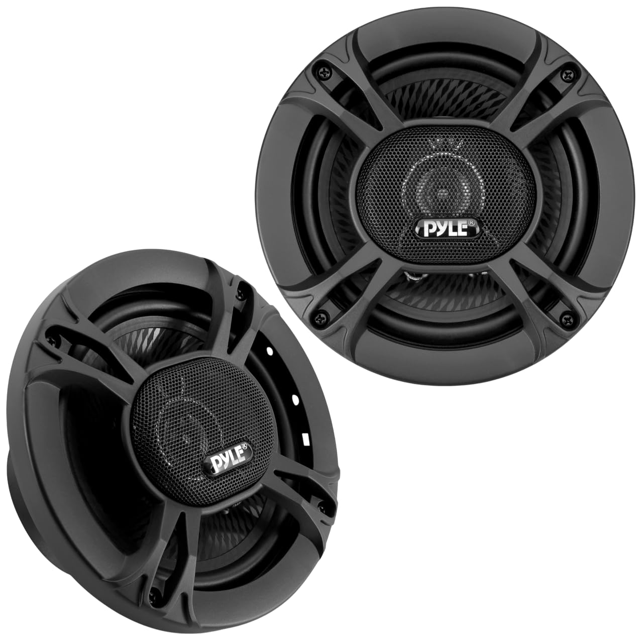 Pyle 3-Way Universal Car Stereo Speakers-300W 6.5” Triaxial Loud Pro Audio Car Speaker Universal OEM Quick Replacement Component Speaker Vehicle Door/Side Panel Mount Compatible PL613BK (Pair), black