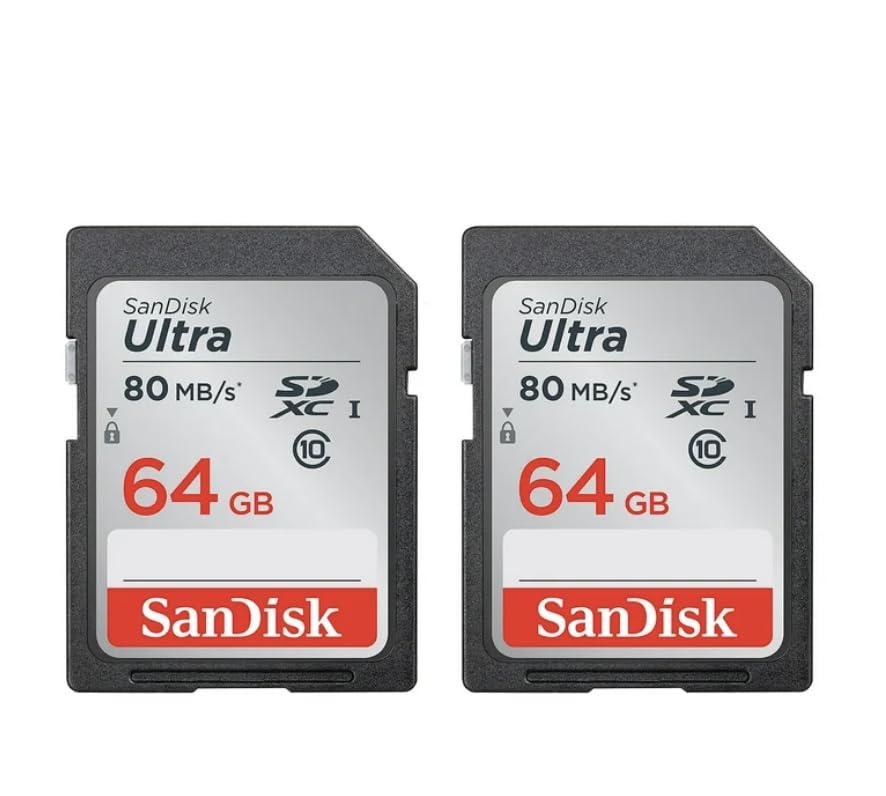 SanDisk Ultra 64GB 2‑pack SDXC UHS-I Class 10 Memory Card