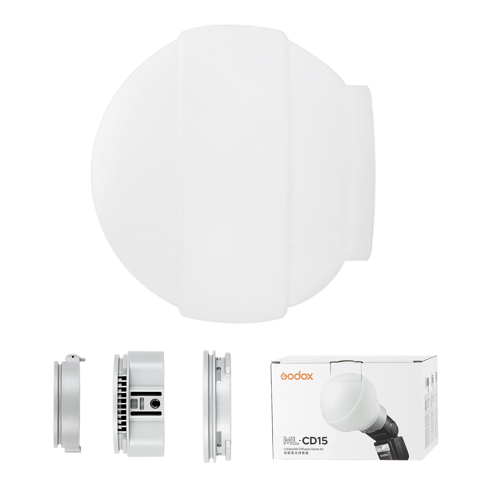 Godox ML-CD15 Diffusion Dome for Godox V1 V1Pro AD100PRO AD200PRO V860III V860II V850II TT685II TT685 TT600 TT560II TT520II TT660S AD200 ML30 ML30Bi ML60 ML60Bi AD300PRO AD400PRO