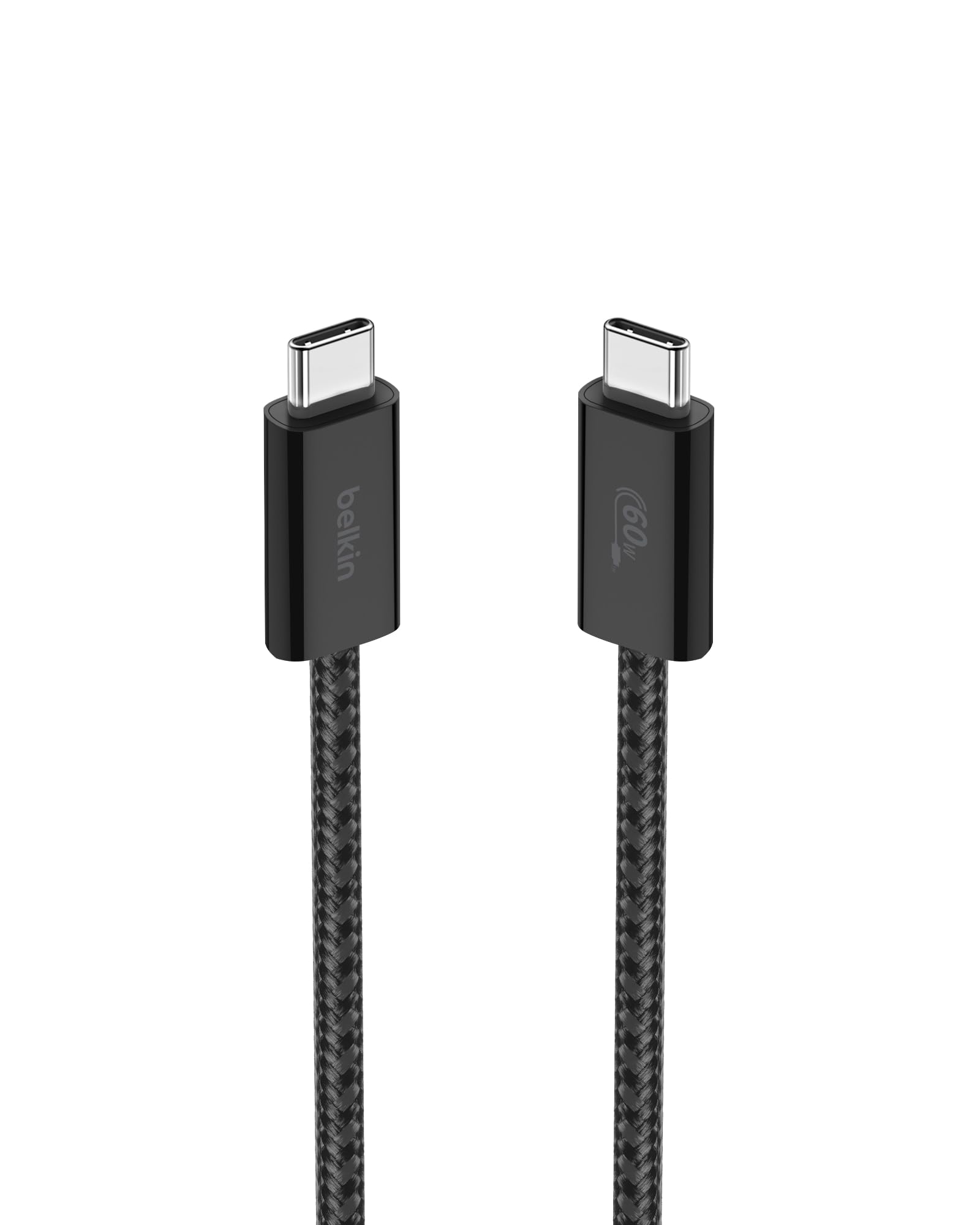 Belkin USB C to USB C Cable, 3.3ft, 60W - Type C Charger, iPhone Charger Cord, Soft, Braided, Flexible for iPhone 16, Galaxy S25, Pixel 9, Airpods, iPad Pro, Tablet & More, Travel Essentials - Black