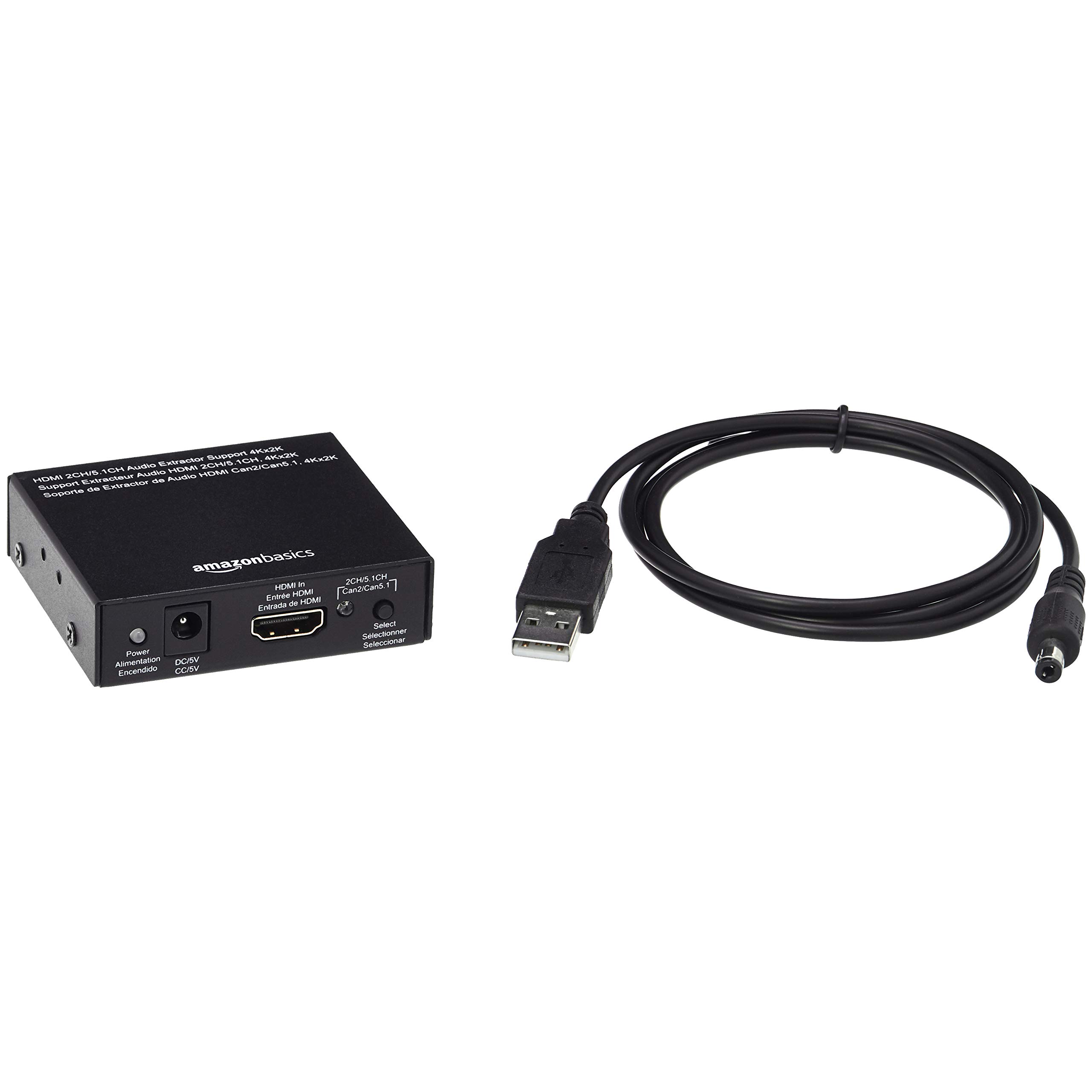 Amazon Basics 4K HDMI to HDMI and Audio Extractor Converter for Apple TV, Fire TV, Blue-Ray Players, Black