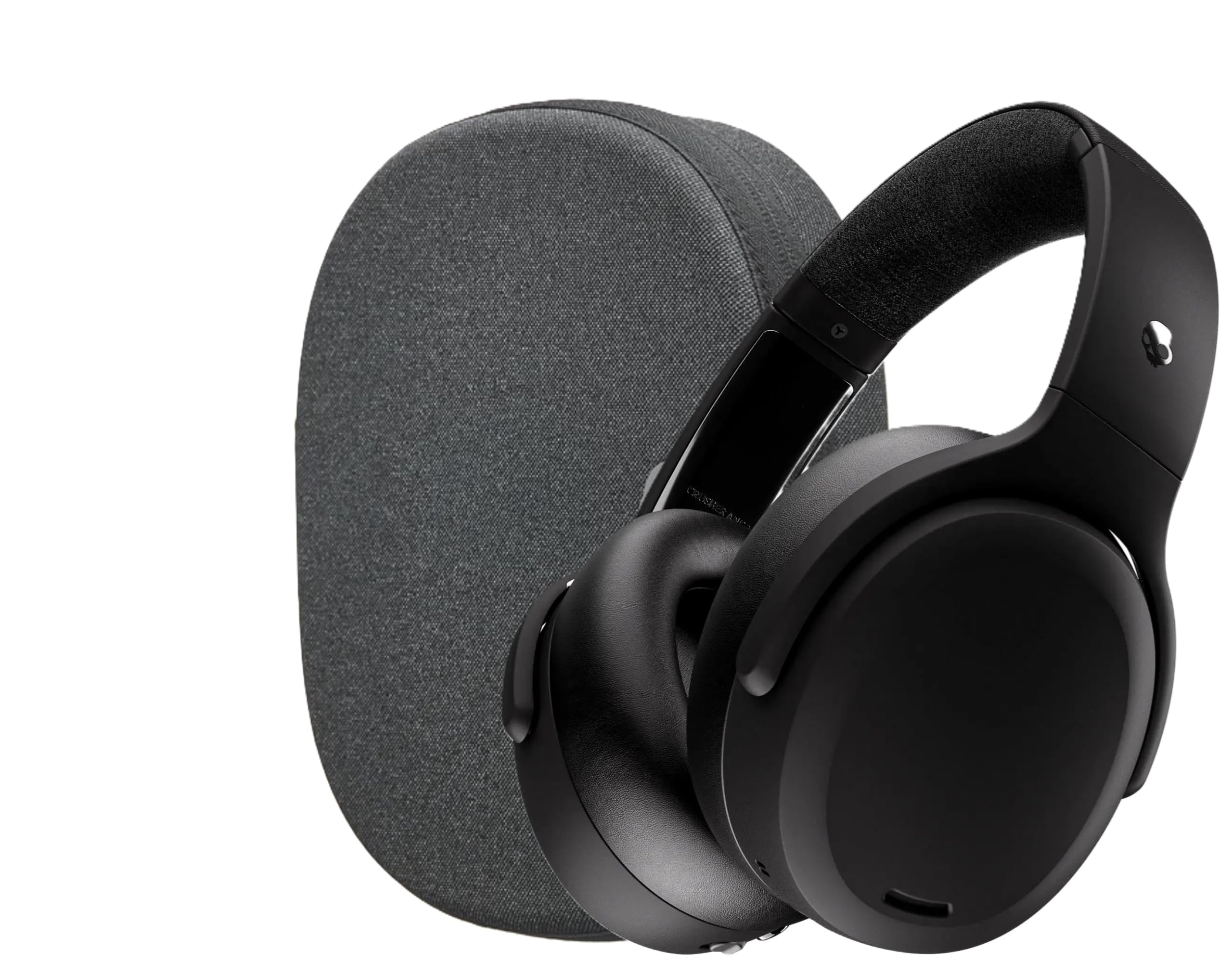 Skullcandy Crusher ANC 2 Sensory Bass Headphones with Active Noise Canceling, Protective Carrying Case and Charging Cable Bundle - True Black