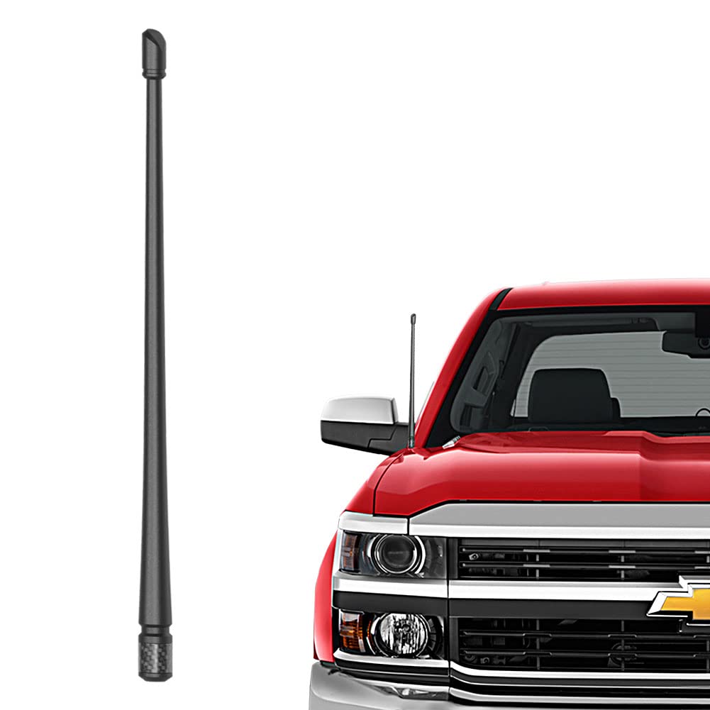 RYDONAIR Short Antenna Compatible with Chevy Silverado & GMC Sierra Trucks All Model Years, Internal Copper Coil for Enhanced Reception, 13 inches Rubber Antenna Replacement