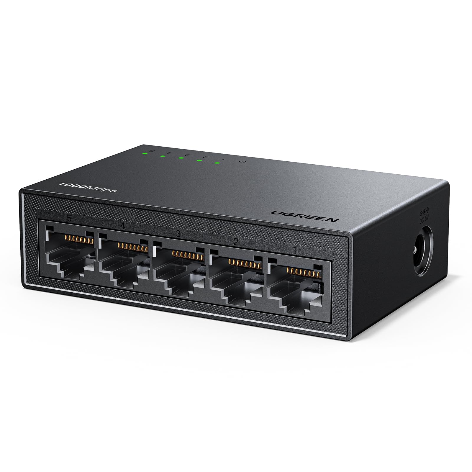 UGREEN Ethernet Switch, 5 Port Gigabit Ethernet Splitter, Plug & Play, Wall Mount & Desktop Network Switch Hub, Unmanaged, Compact, with LED, Fanless Quiet, for Internet Cable, Laptop, Router, NAS